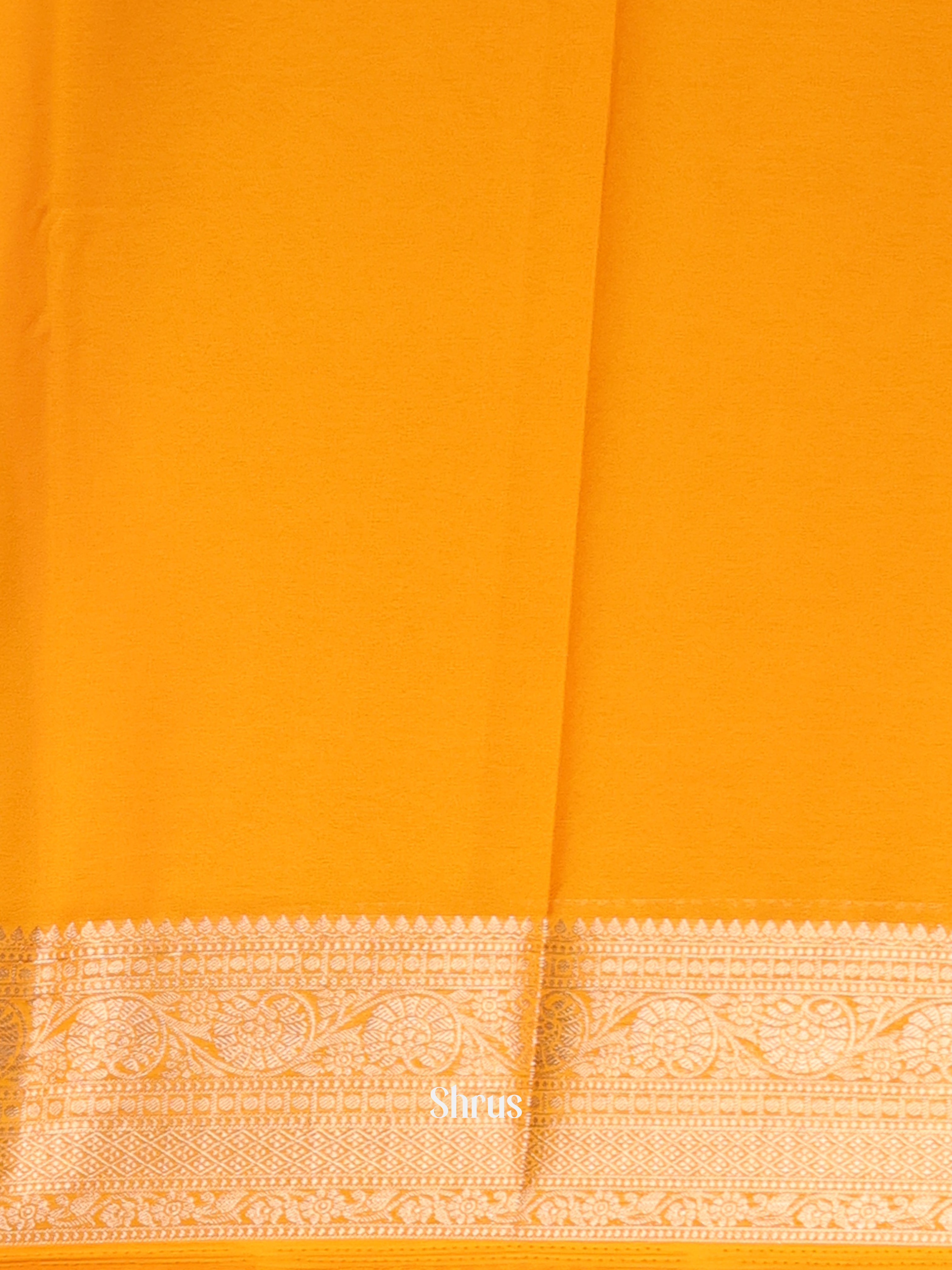Mustard - Semi Mysoresilk Saree - Shop on Shrus.com