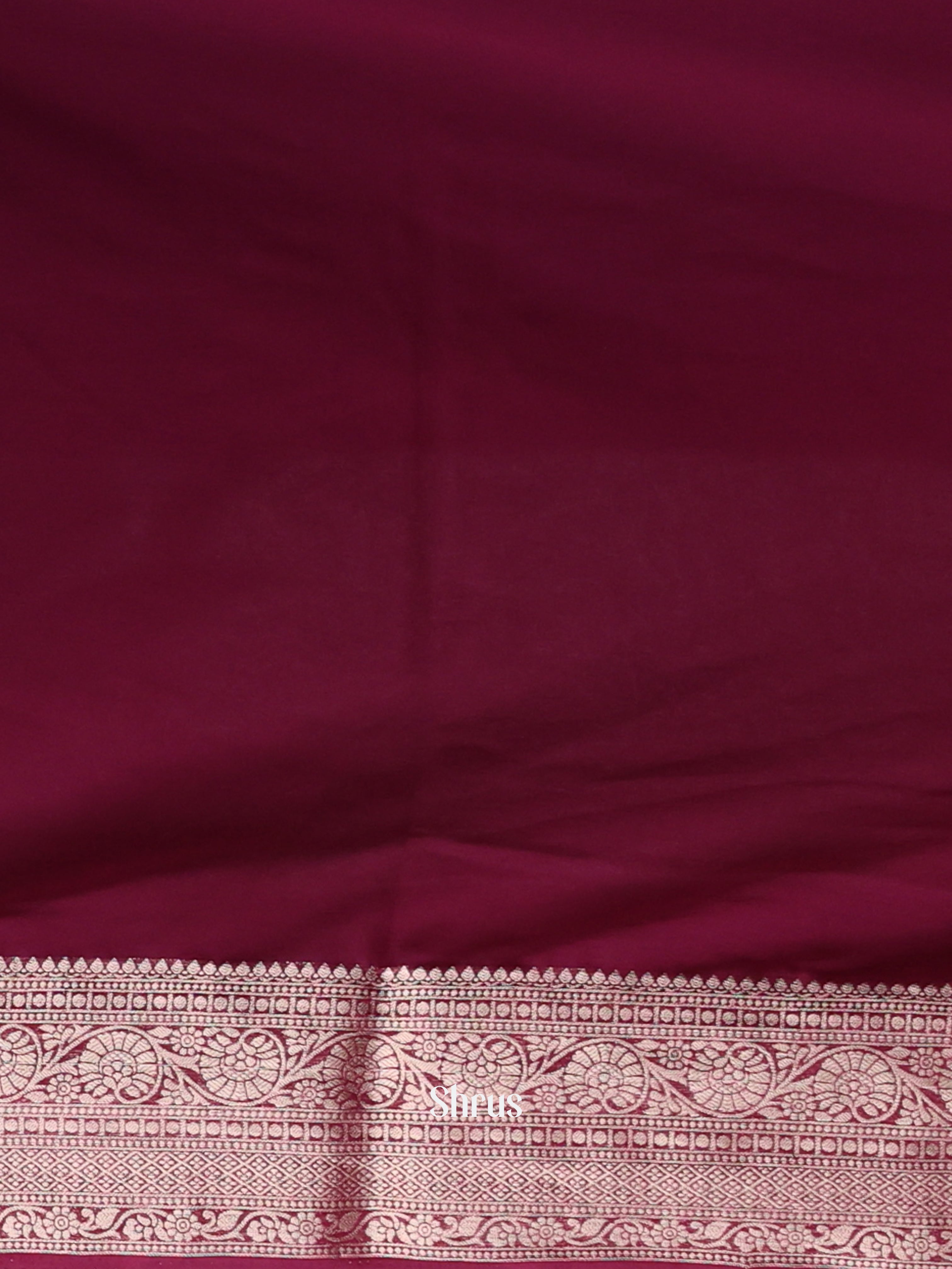 Maroon - Semi Mysoresilk Saree - Shop on Shrus.com
