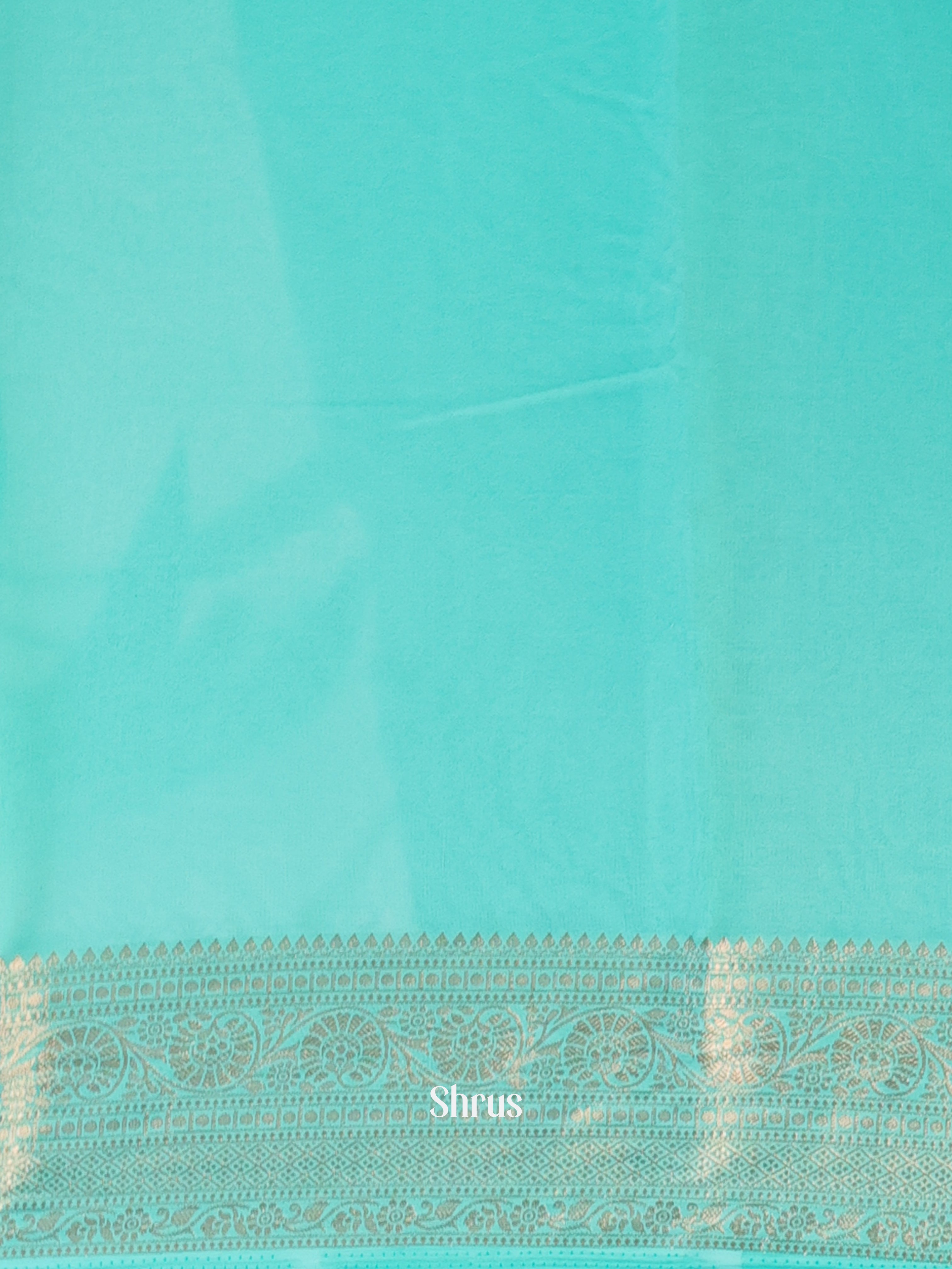 Teal- Semi Mysoresilk Saree - Shop on Shrus.com