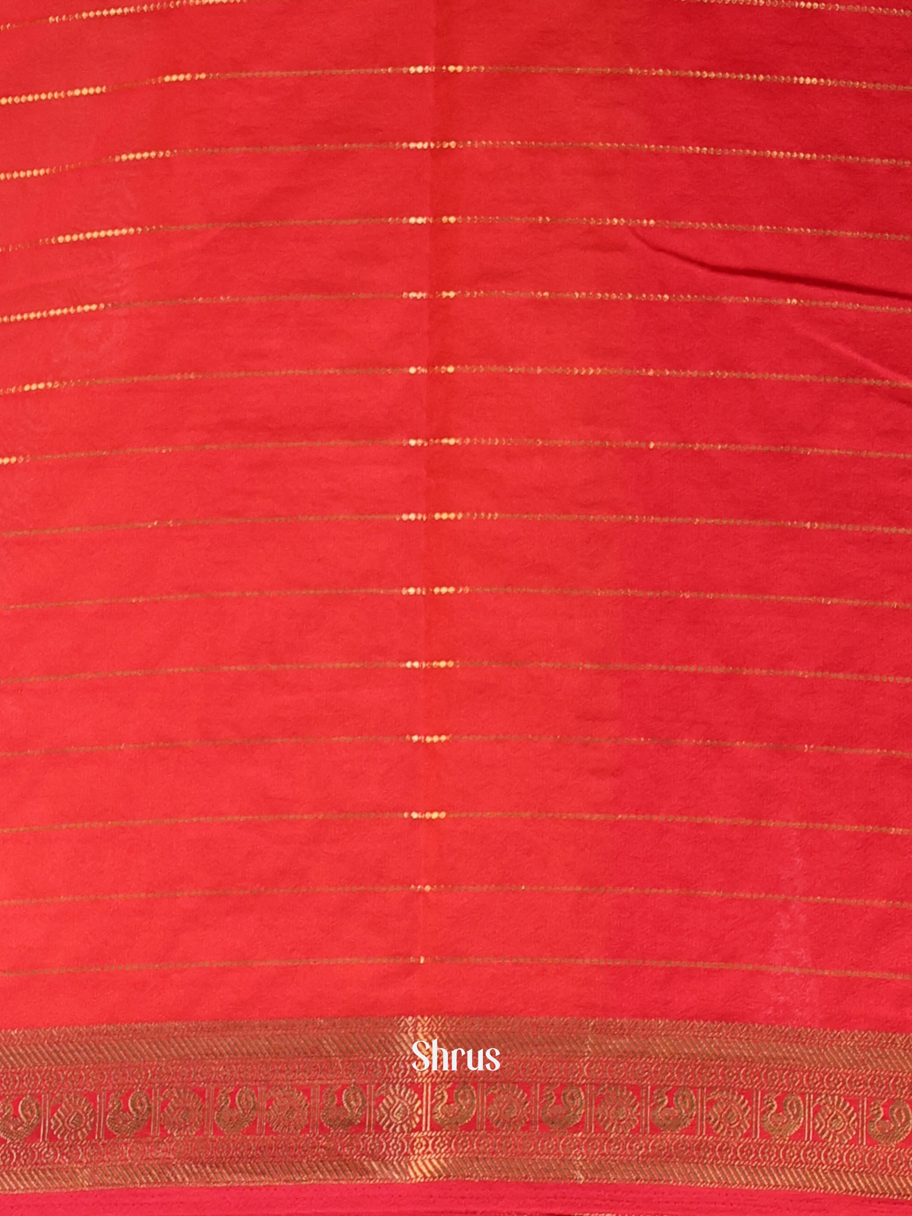 Yellow & Red - Semi Mysoresilk Saree - Shop on Shrus.com