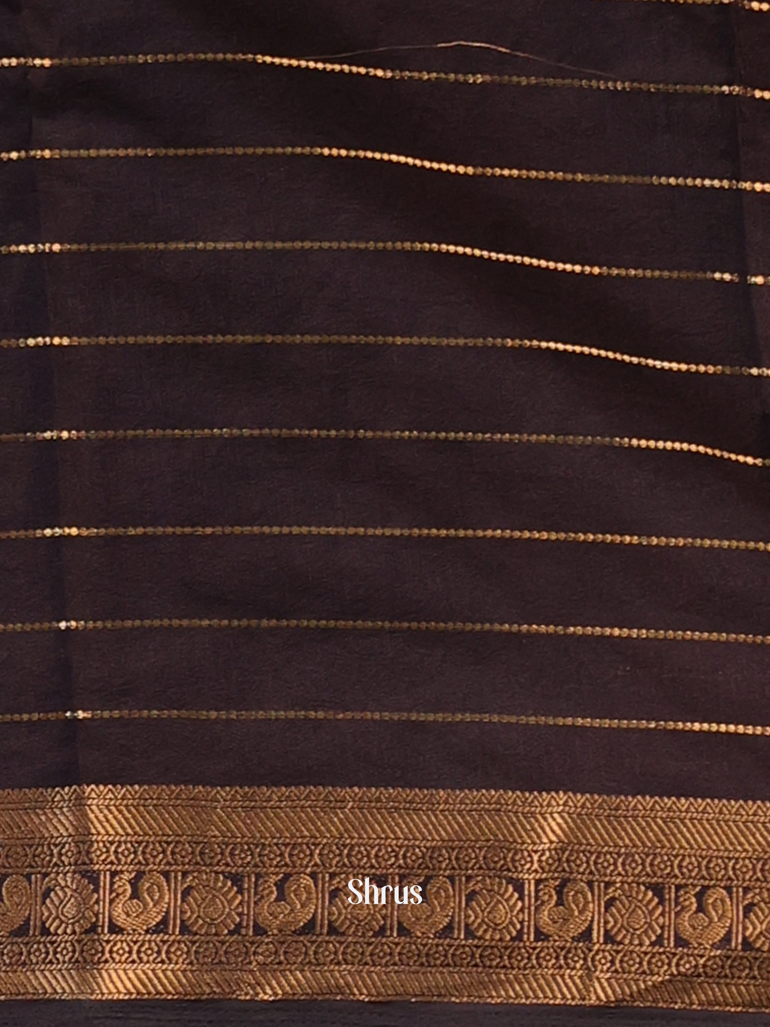 Red & brown- Semi Mysoresilk Saree - Shop on Shrus.com