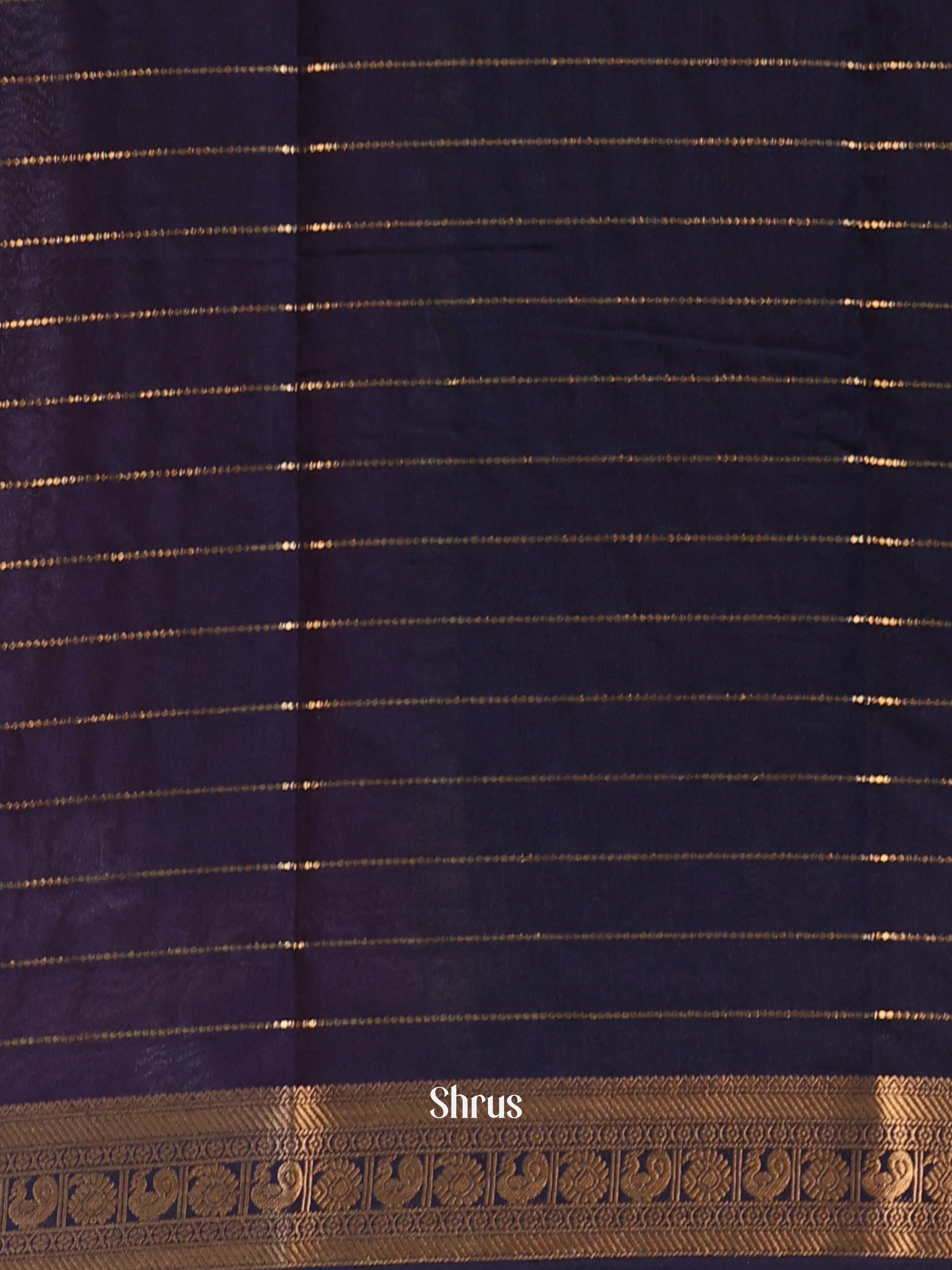 Majenta & Blue - Semi Mysoresilk Saree - Shop on Shrus.com