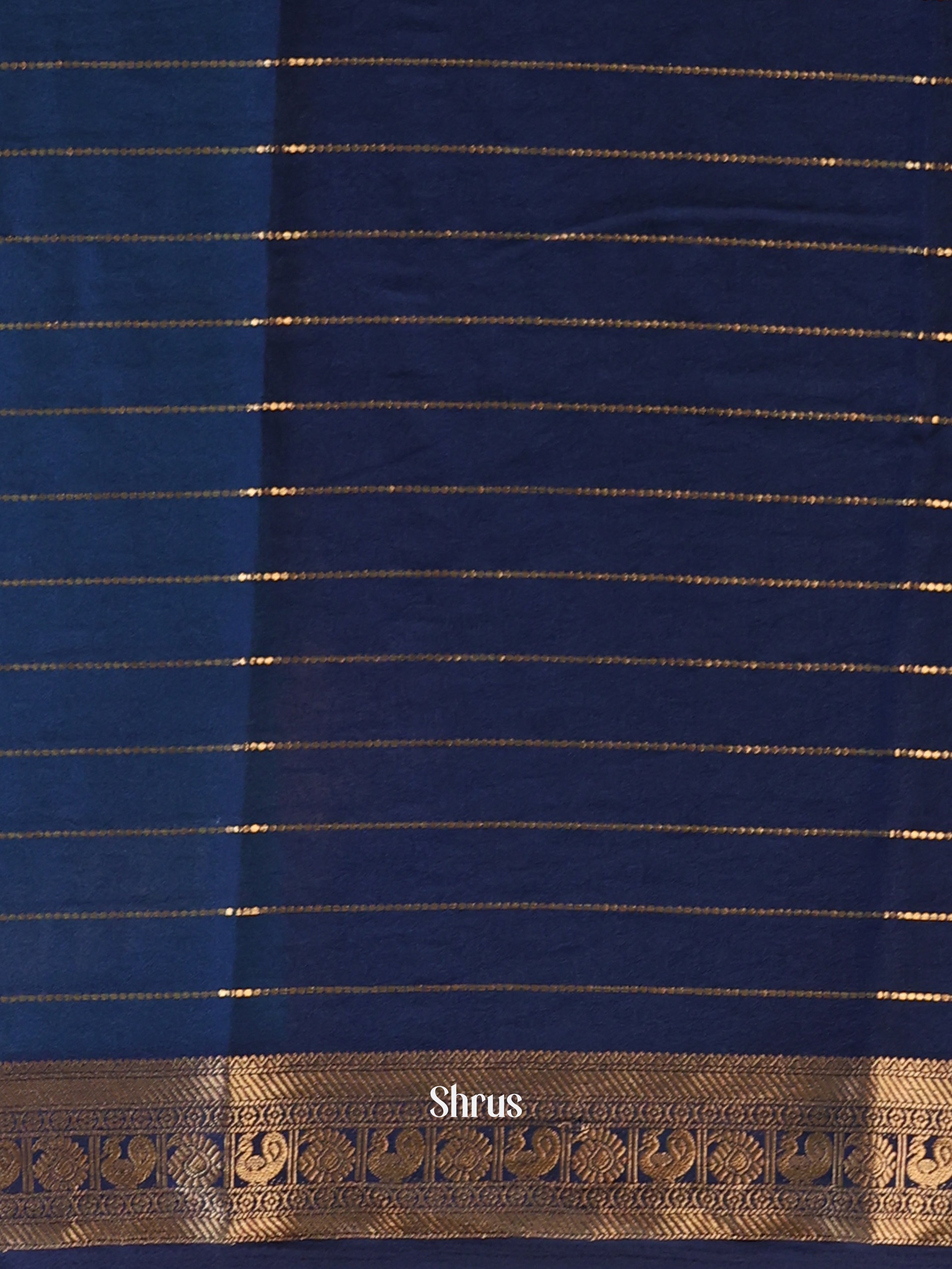 Teal & Blue - Semi Mysoresilk Saree - Shop on Shrus.com
