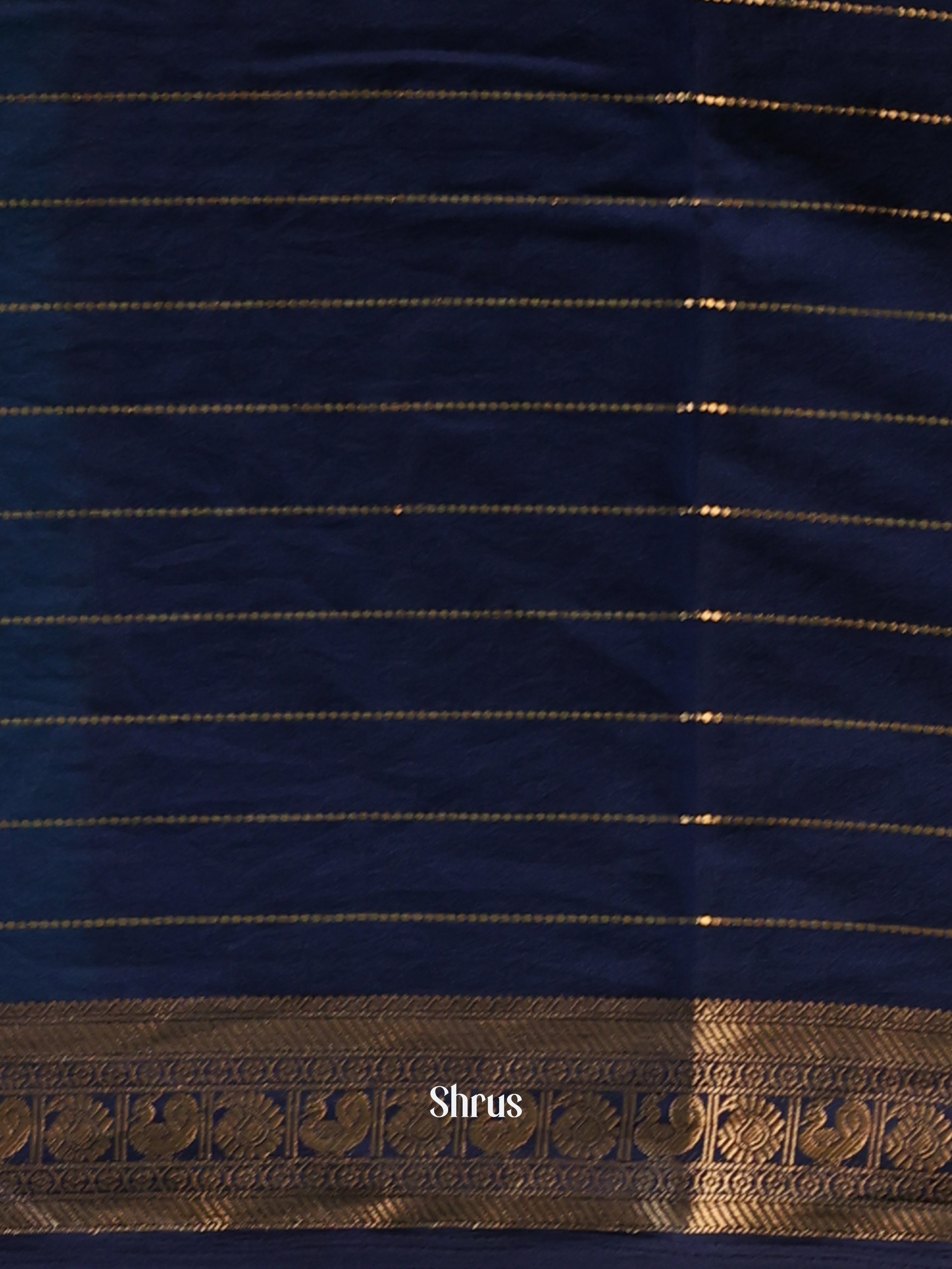 Teal & Blue- Semi Mysoresilk Saree - Shop on Shrus.com