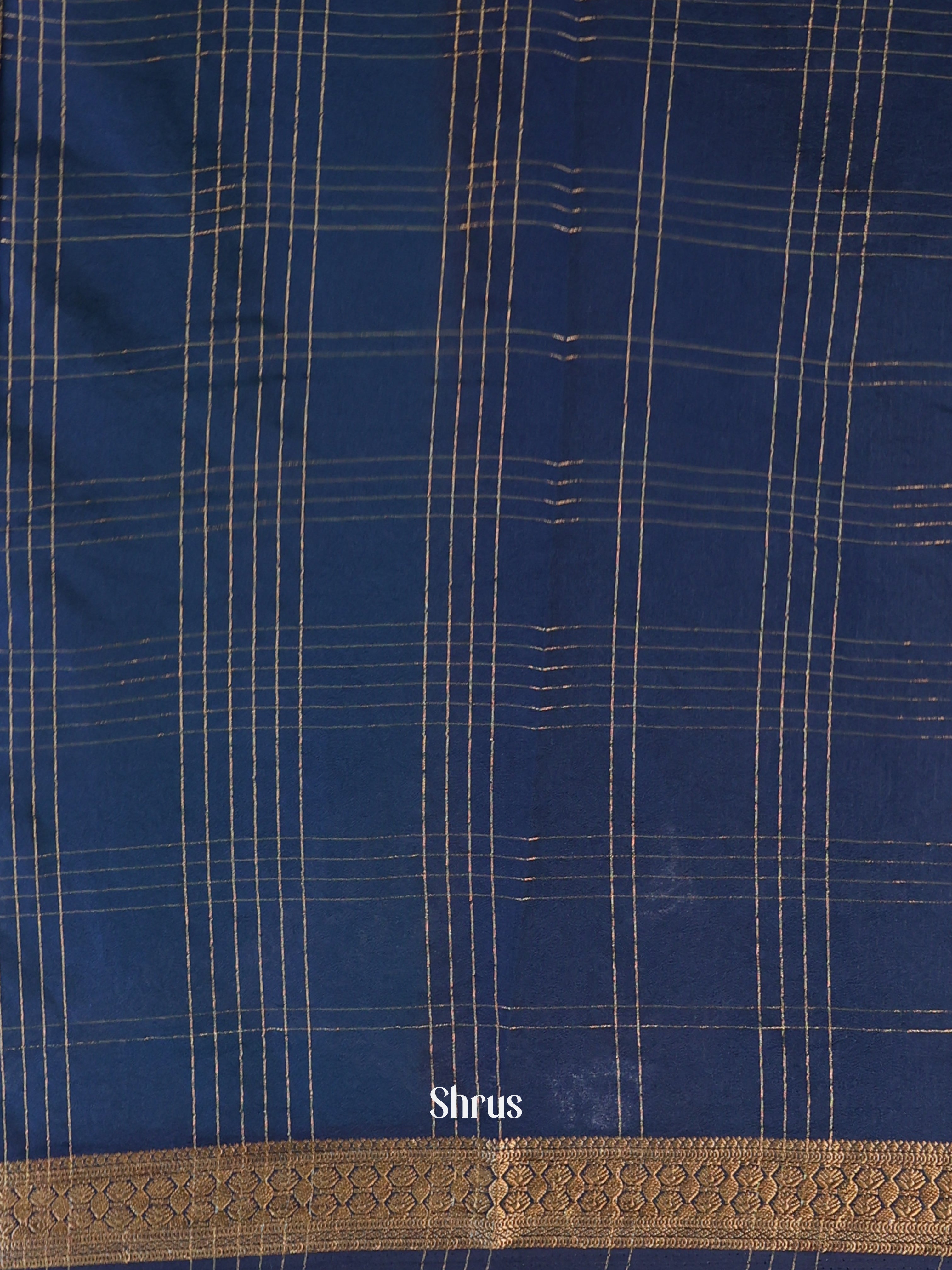 Teal & Blue - Semi Mysoresilk Saree - Shop on Shrus.com