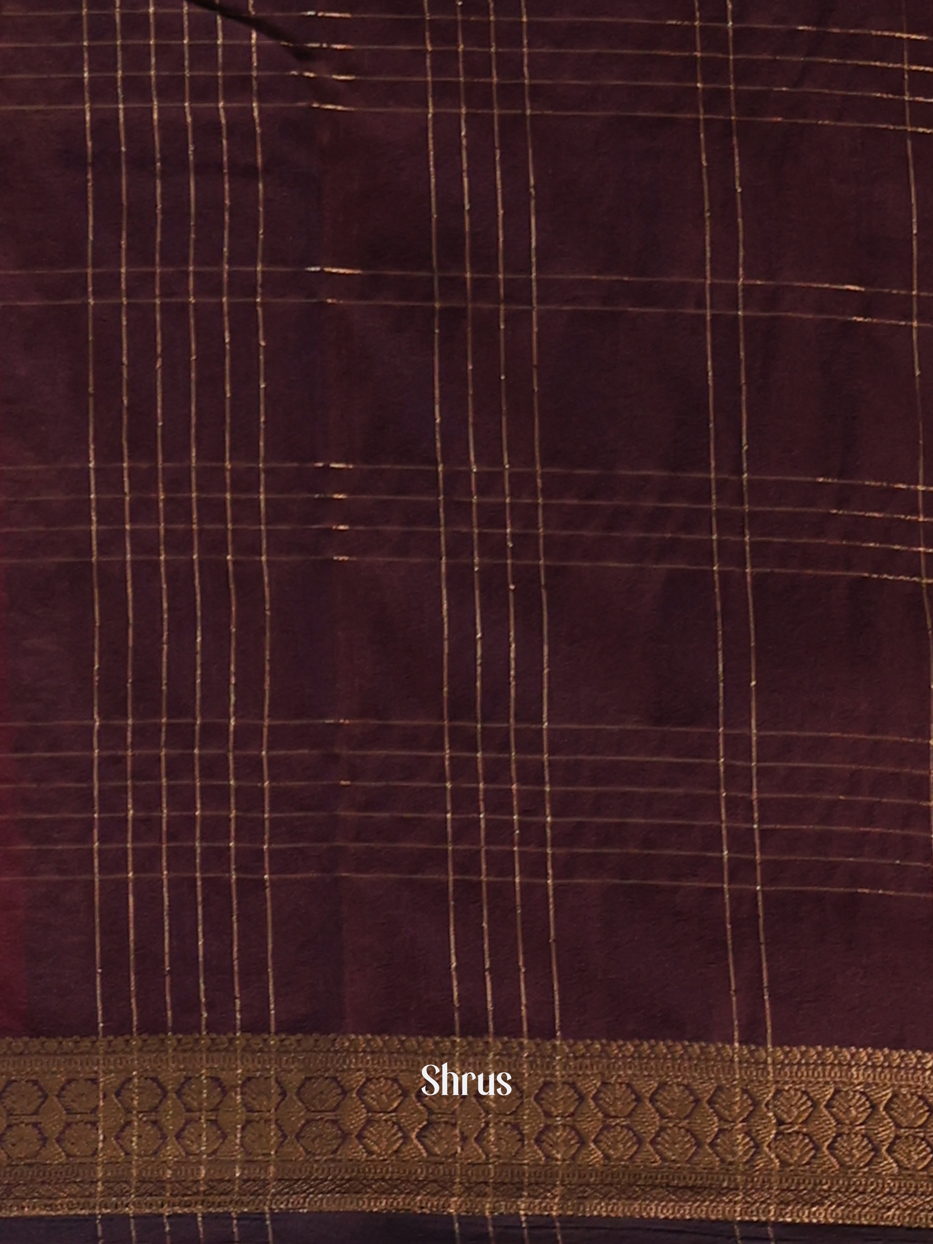 Red & Brown - Semi Mysoresilk Saree - Shop on Shrus.com
