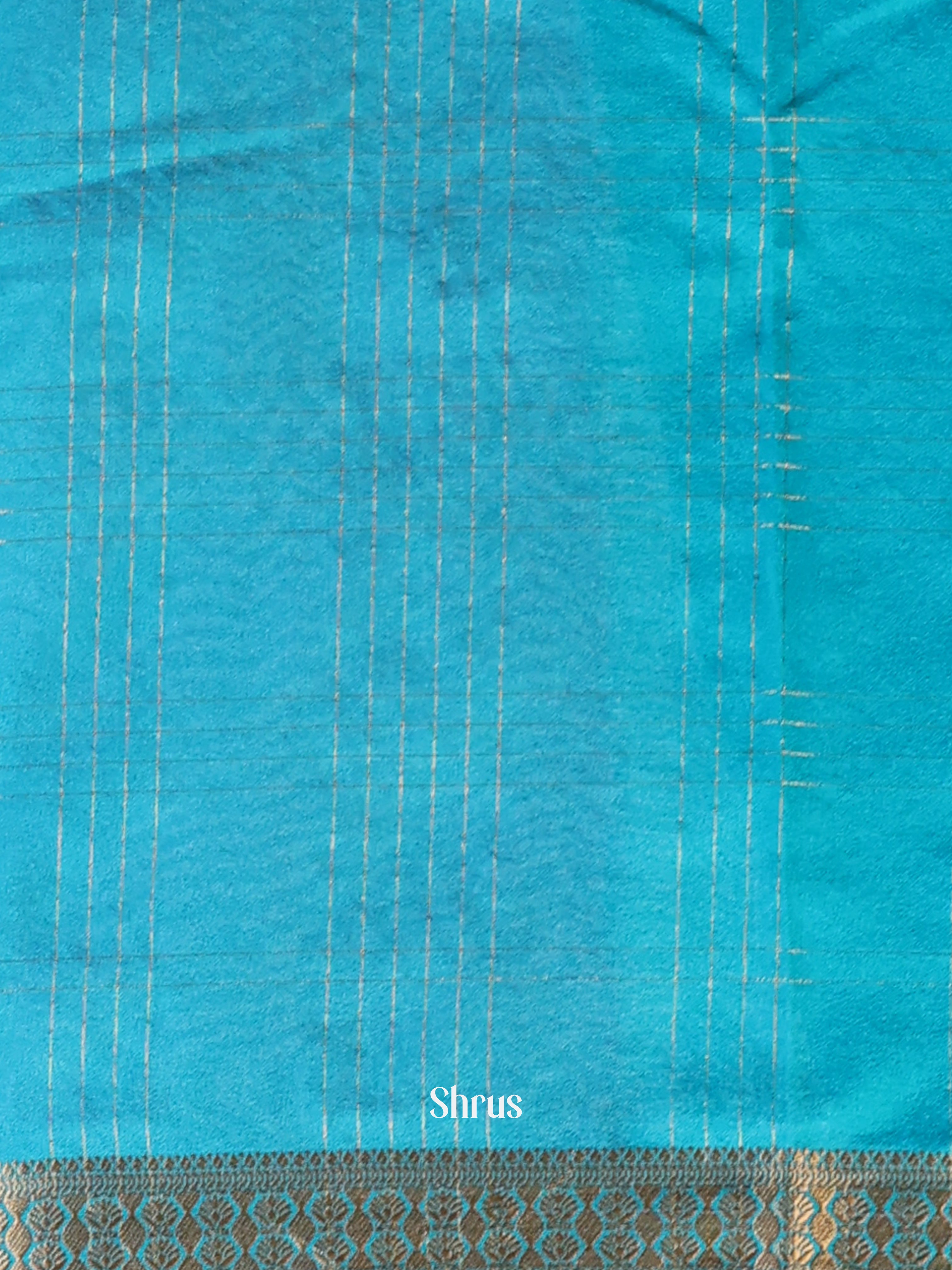 Pink & Teal - Semi Mysoresilk Saree - Shop on Shrus.com