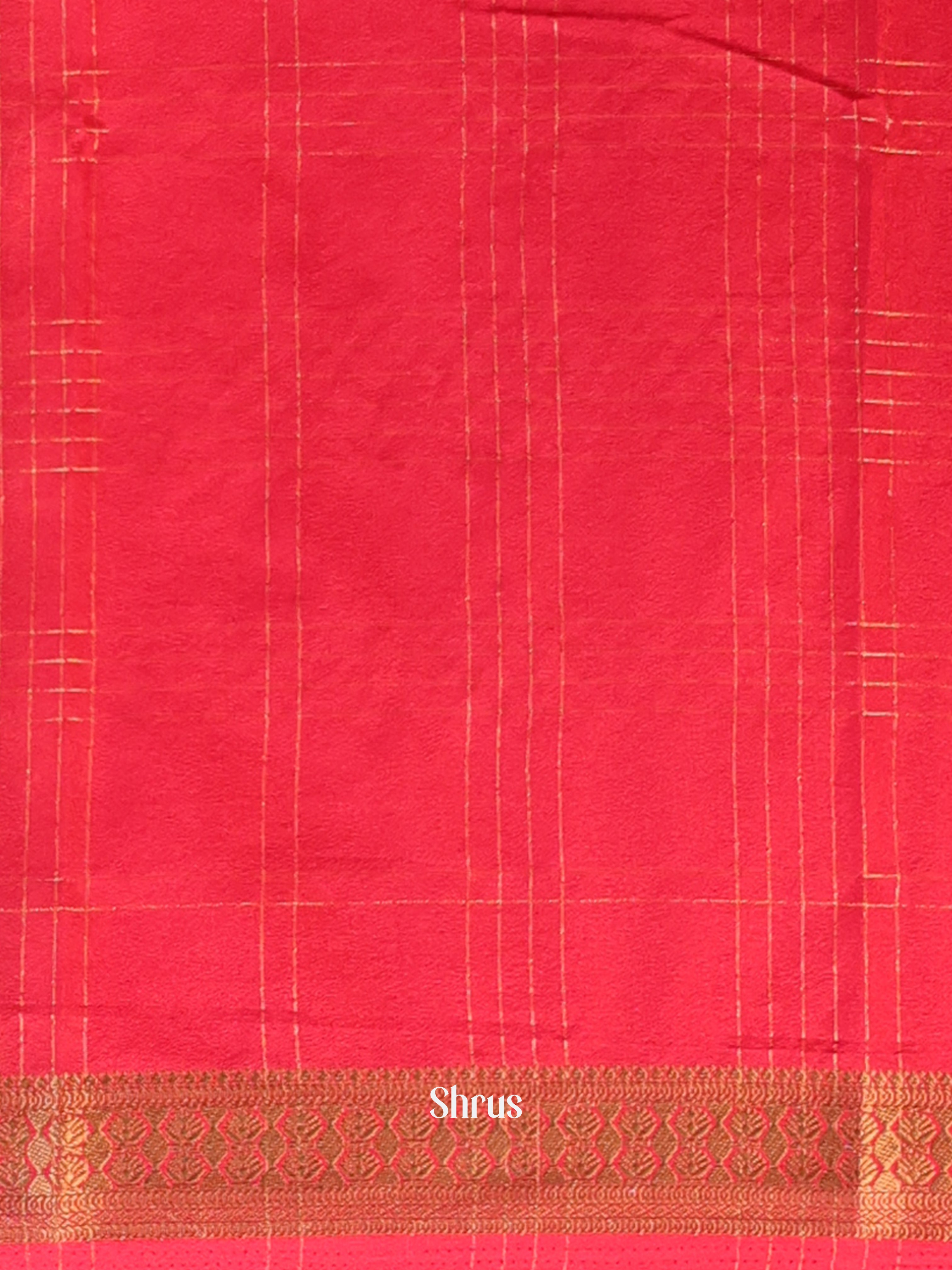 Green & Red - Semi Mysoresilk Saree - Shop on Shrus.com