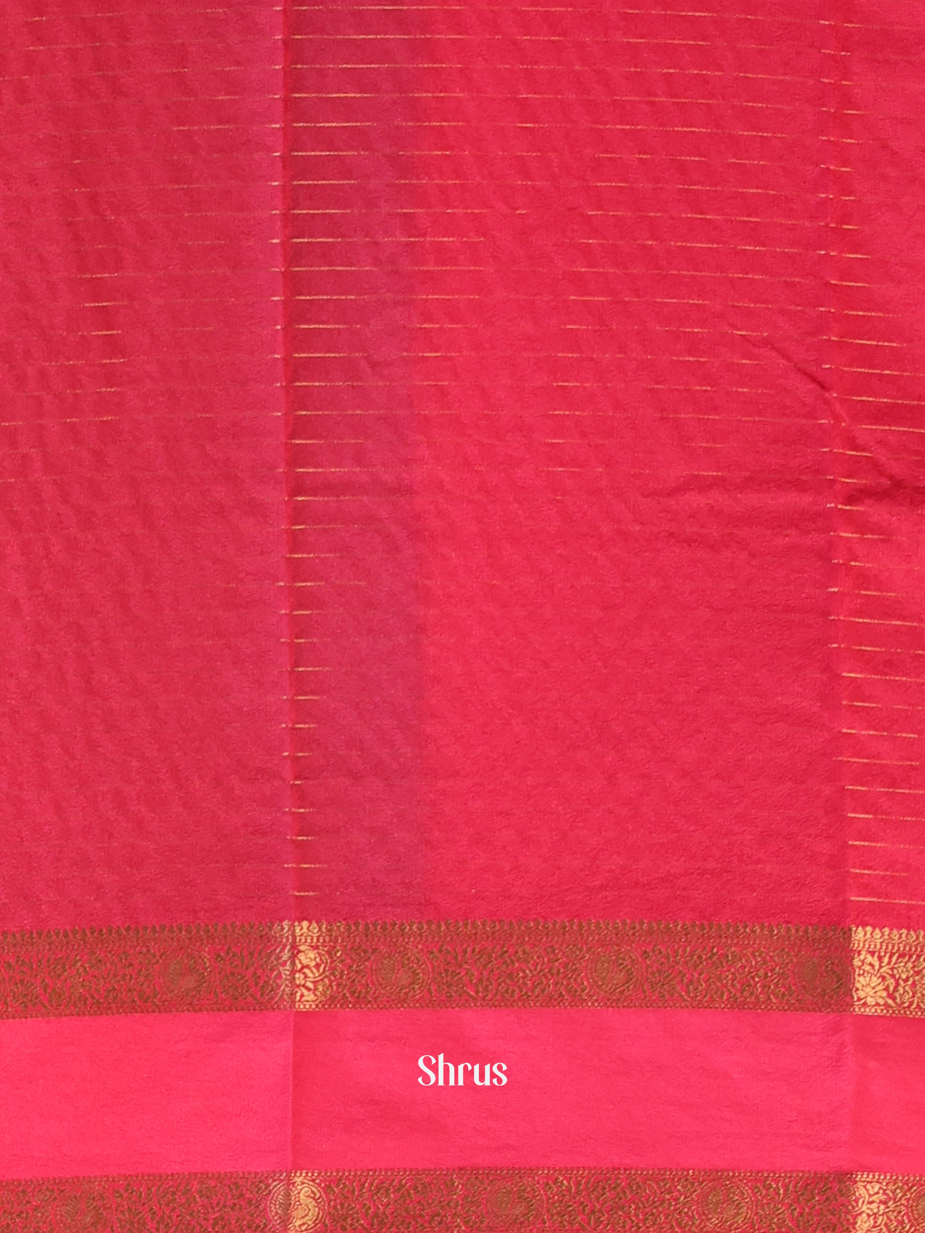 Green & Red - Semi Mysoresilk Saree - Shop on Shrus.com