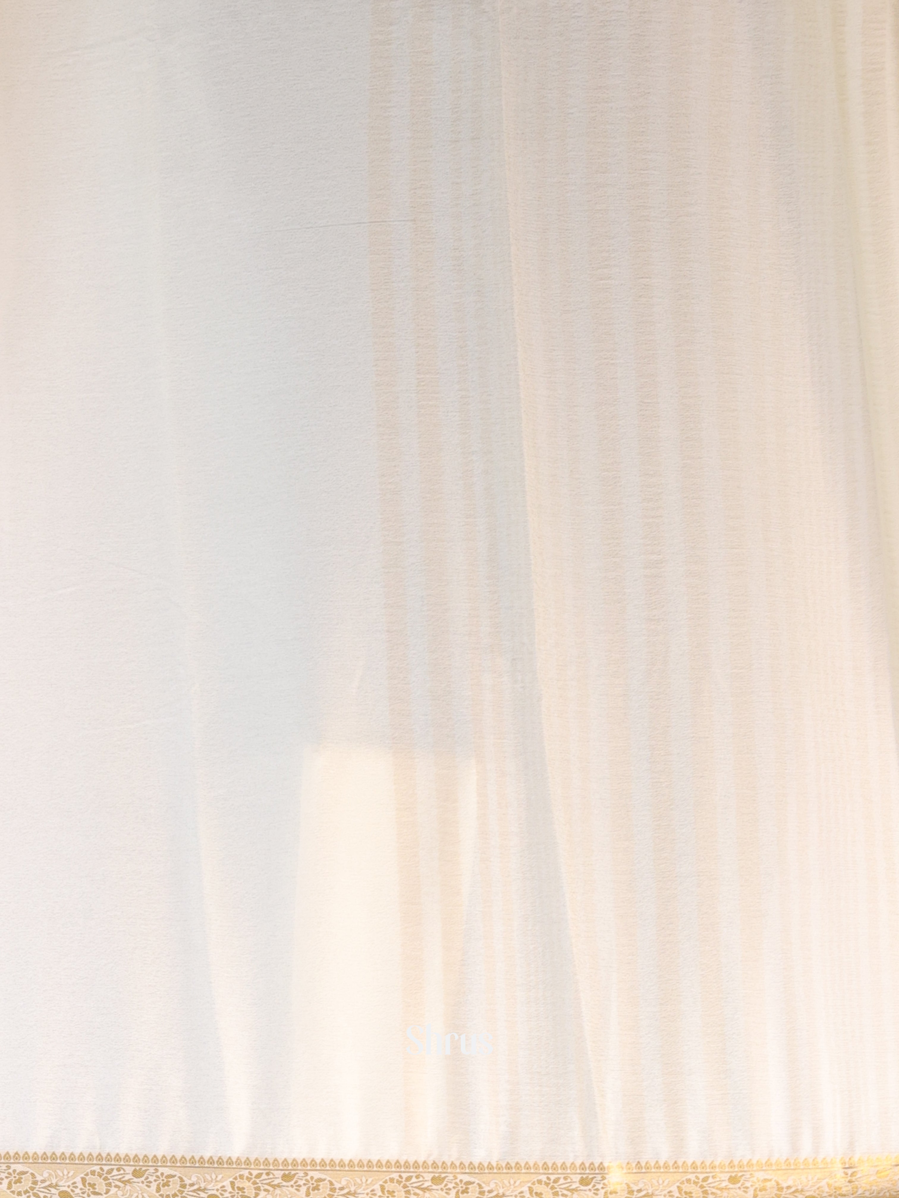 Cream - Semi Mysoresilk Saree - Shop on Shrus.com