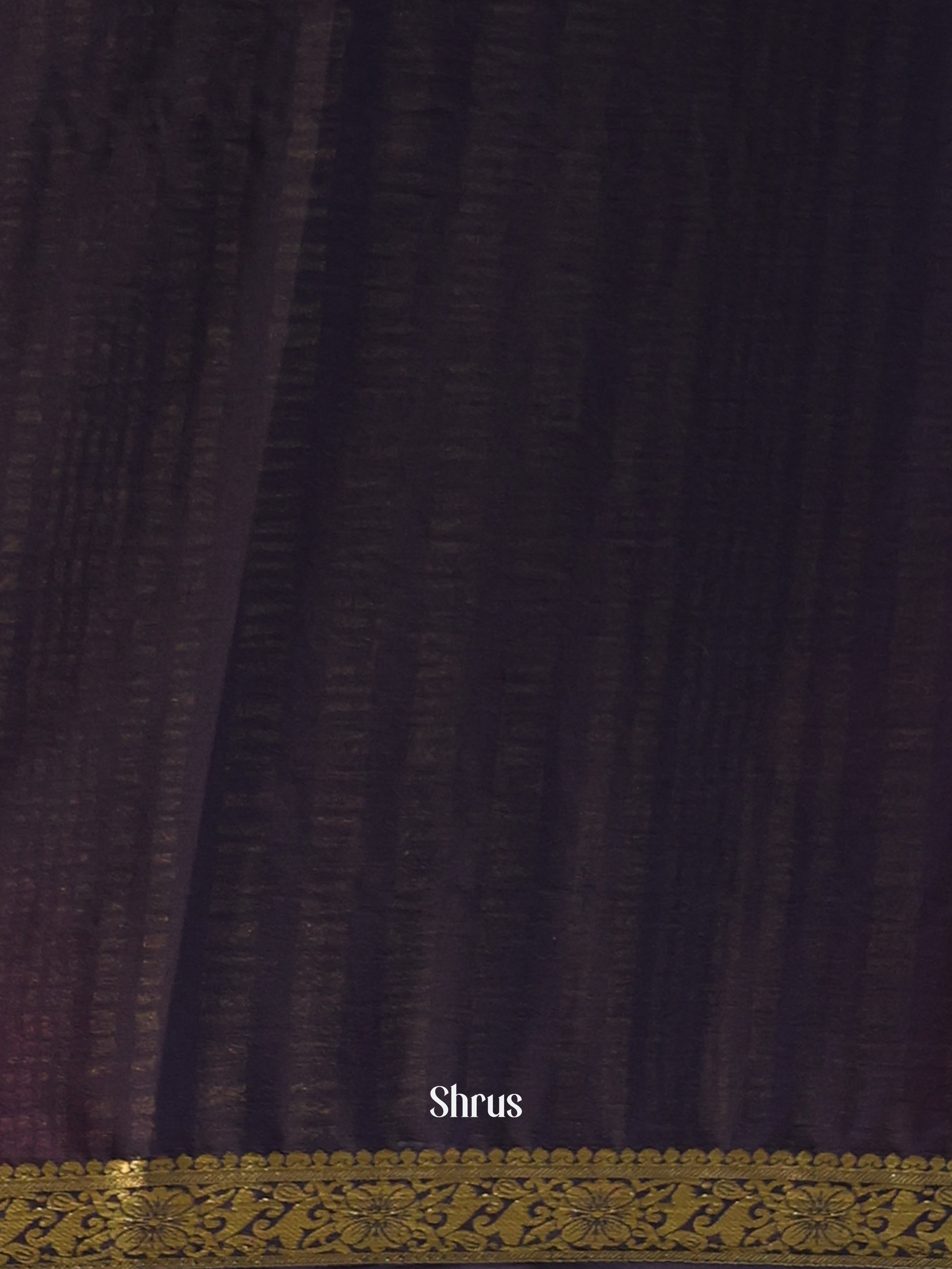 Navy Blue - Semi Mysoresilk Saree - Shop on Shrus.com