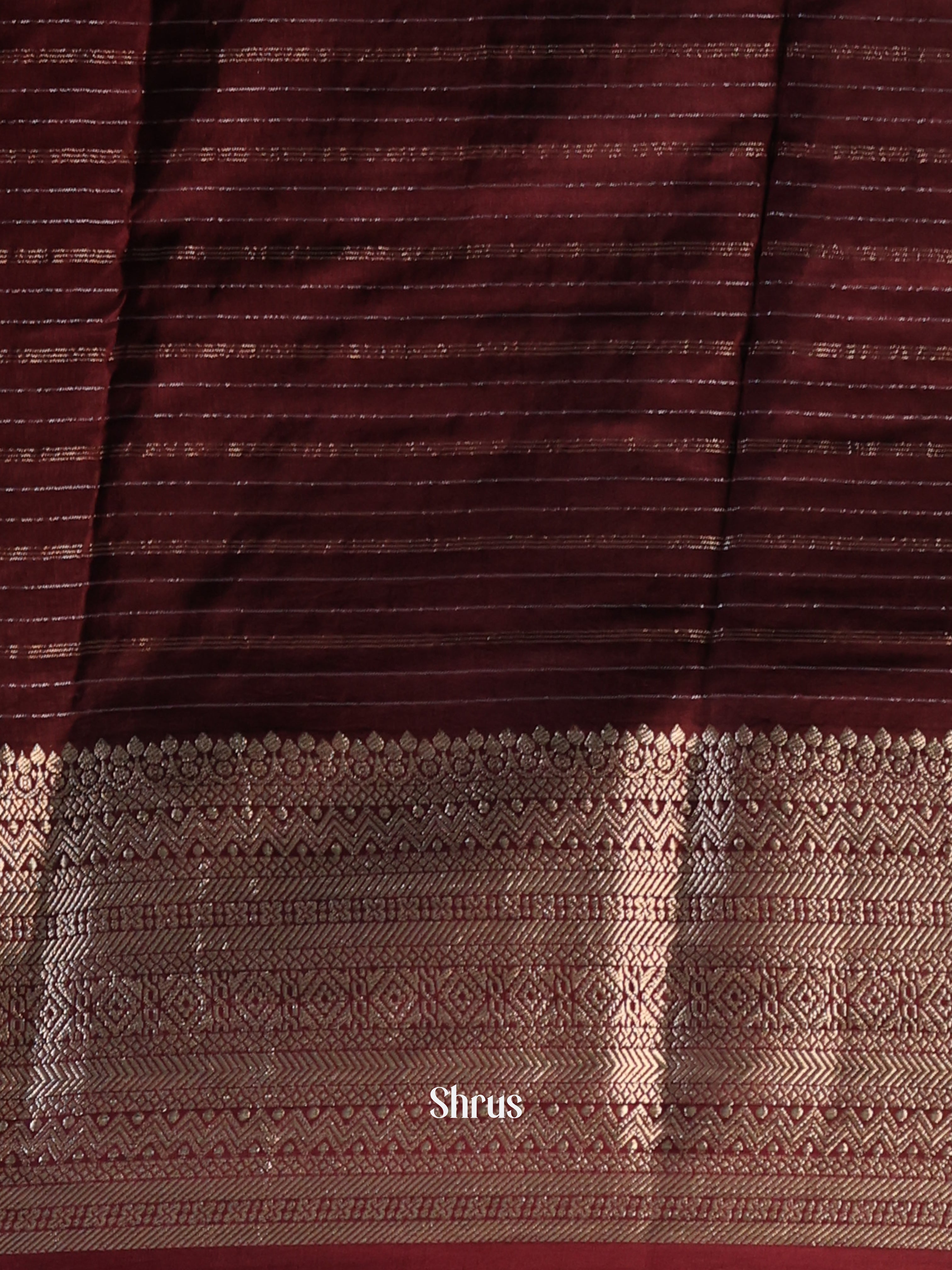 Brown - Semi Mysoresilk Saree - Shop on Shrus.com