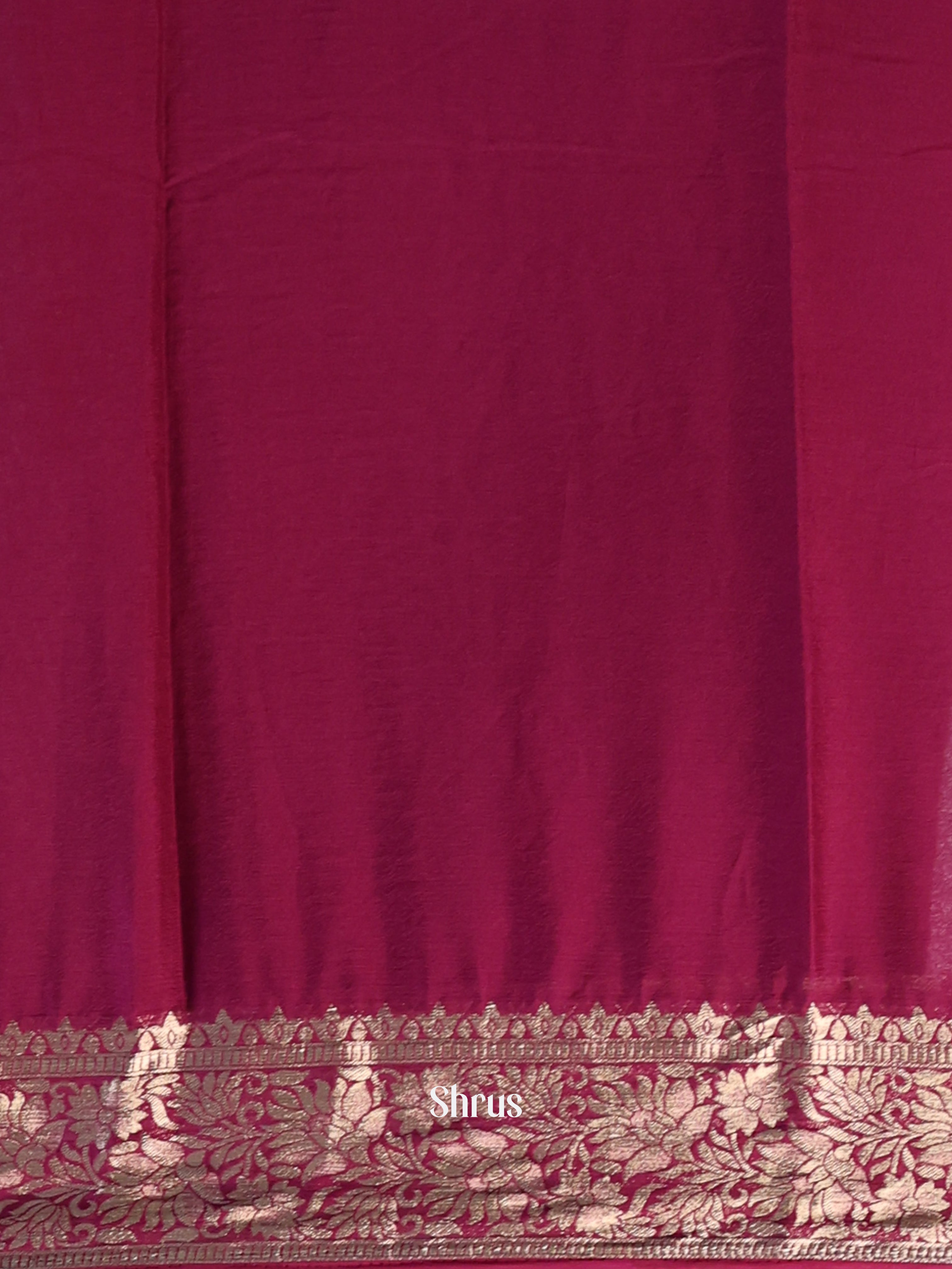 Wine- Semi Mysoresilk Saree - Shop on Shrus.com