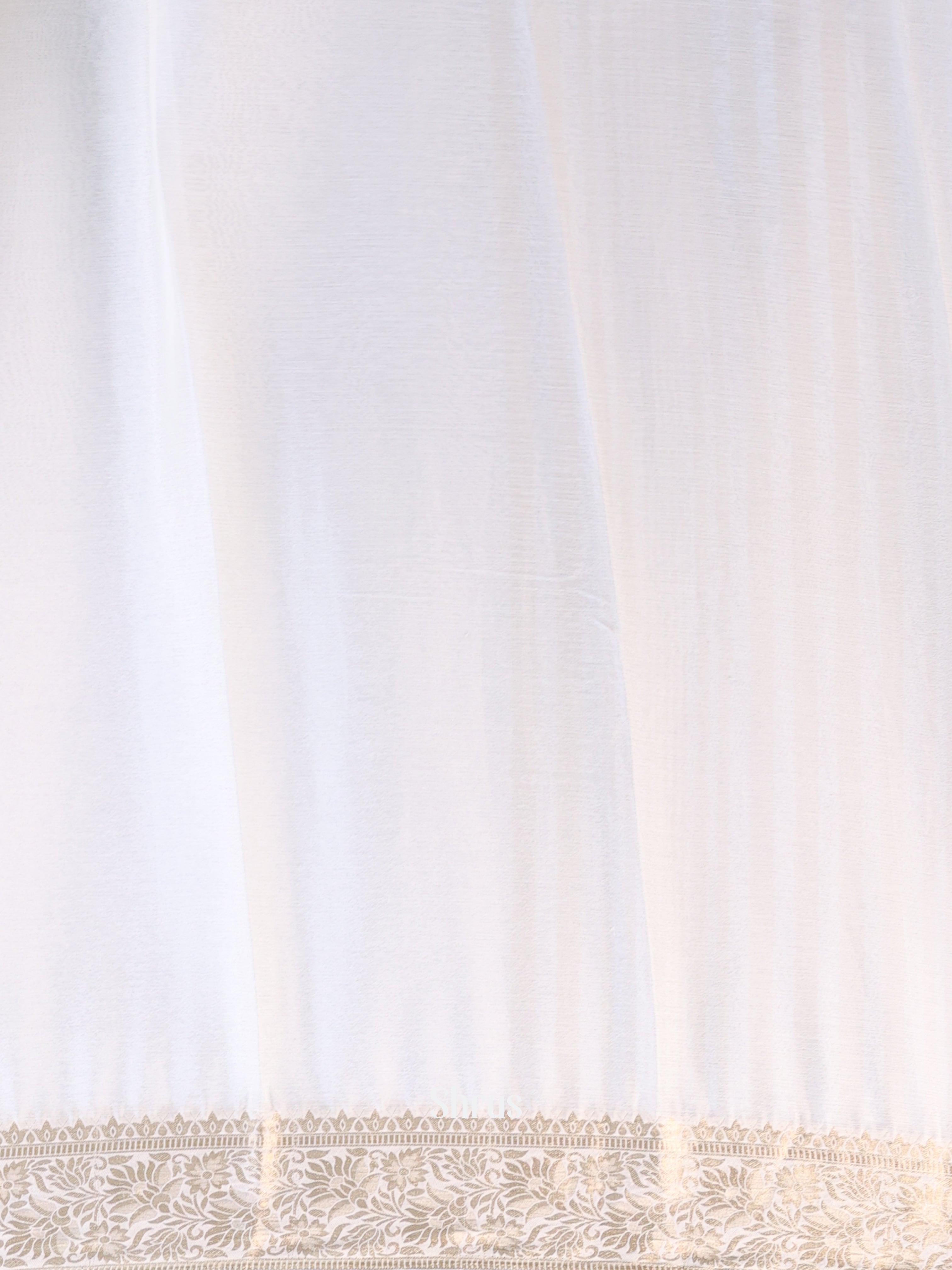 Cream - Semi Mysoresilk Saree - Shop on Shrus.com
