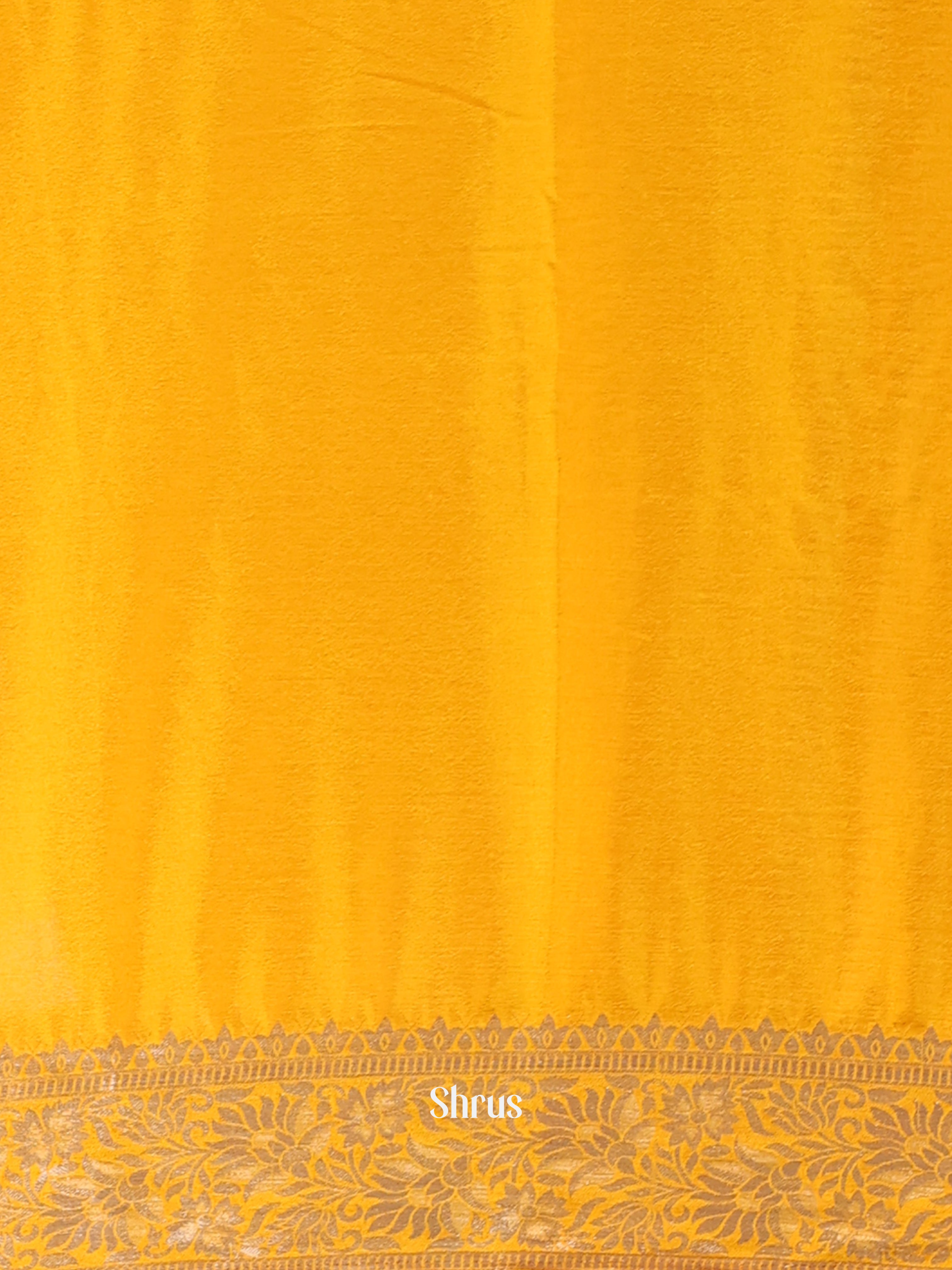 Yellow - Semi Mysoresilk Saree - Shop on Shrus.com