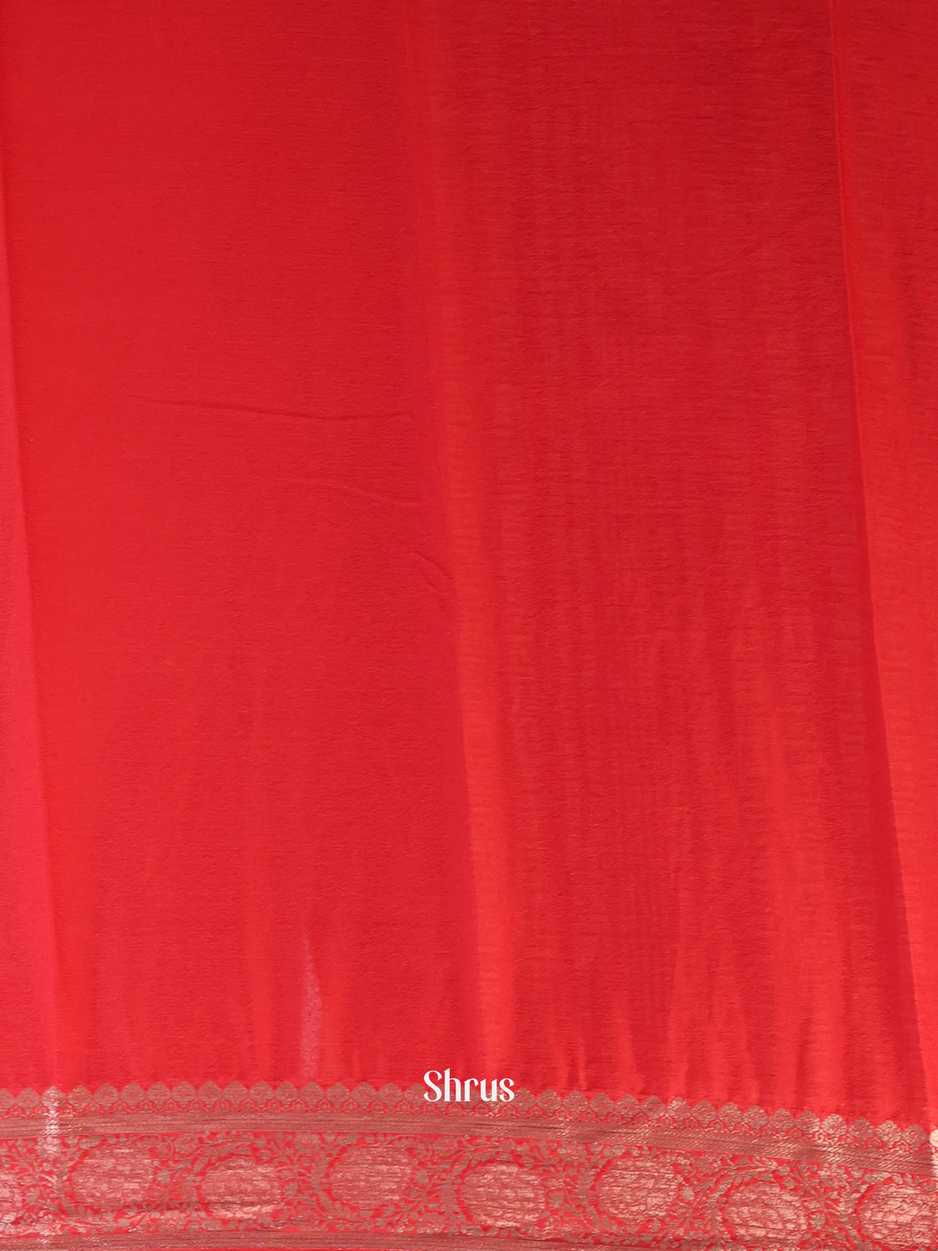 Red- Semi Mysoresilk Saree - Shop on Shrus.com
