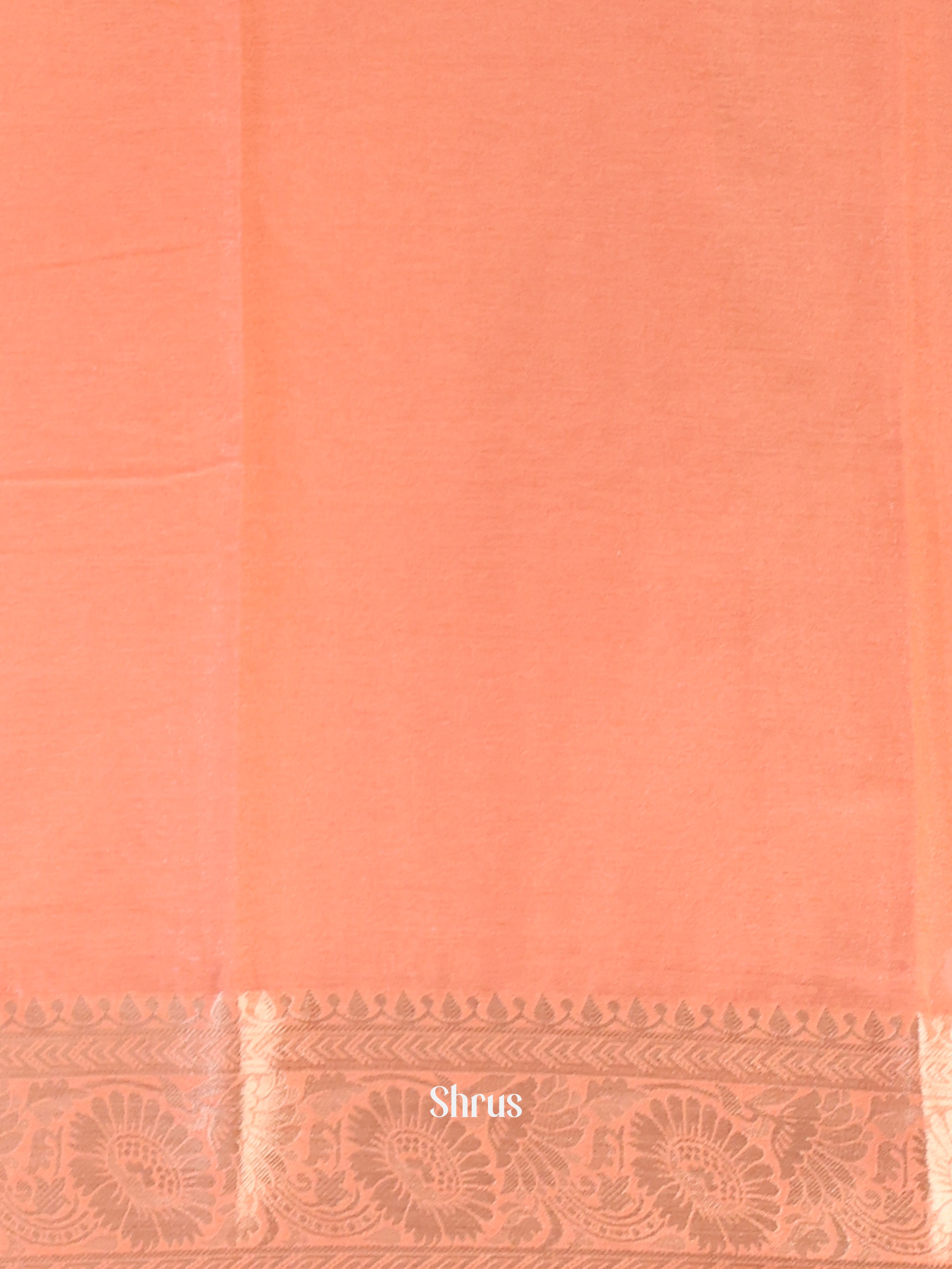 Peach - Semi Mysoresilk Saree - Shop on Shrus.com