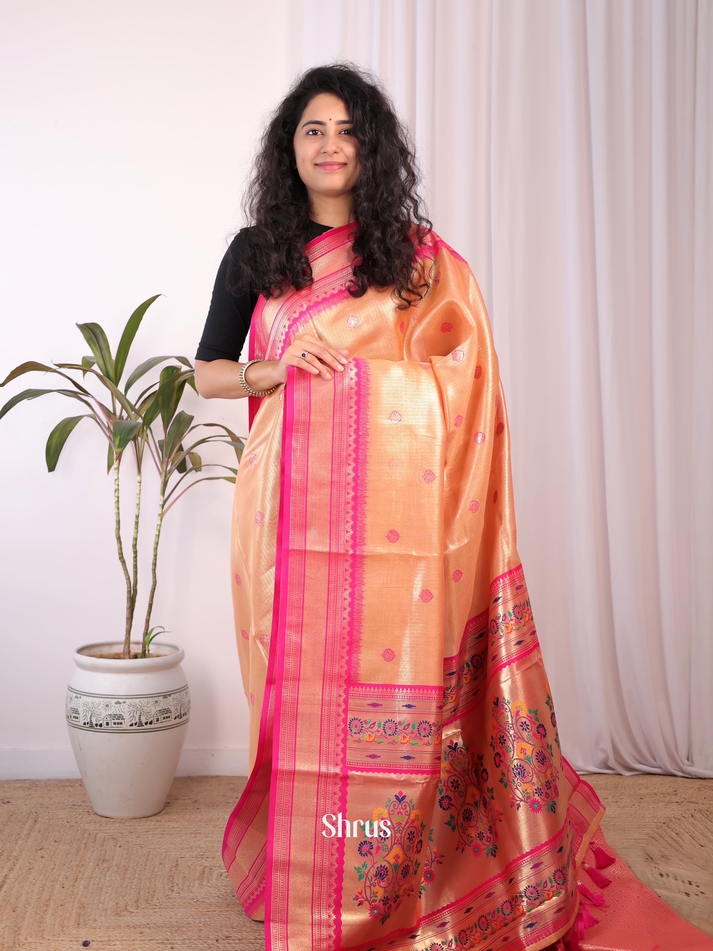 CIS30220 - Banarasi kota Saree - Shop on Shrus.com