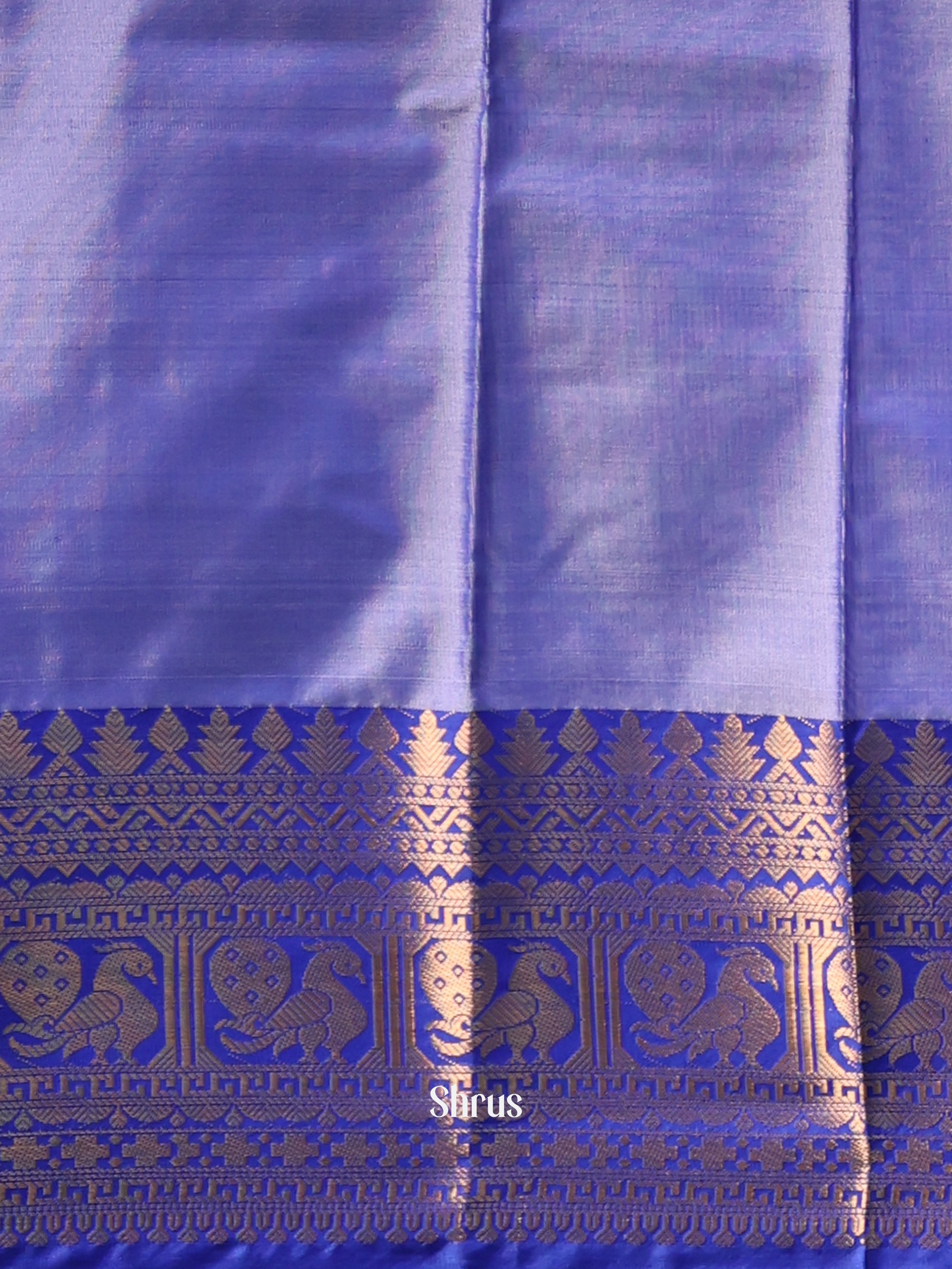 Grey & Purple - Semi Ikkat Saree - Shop on Shrus.com