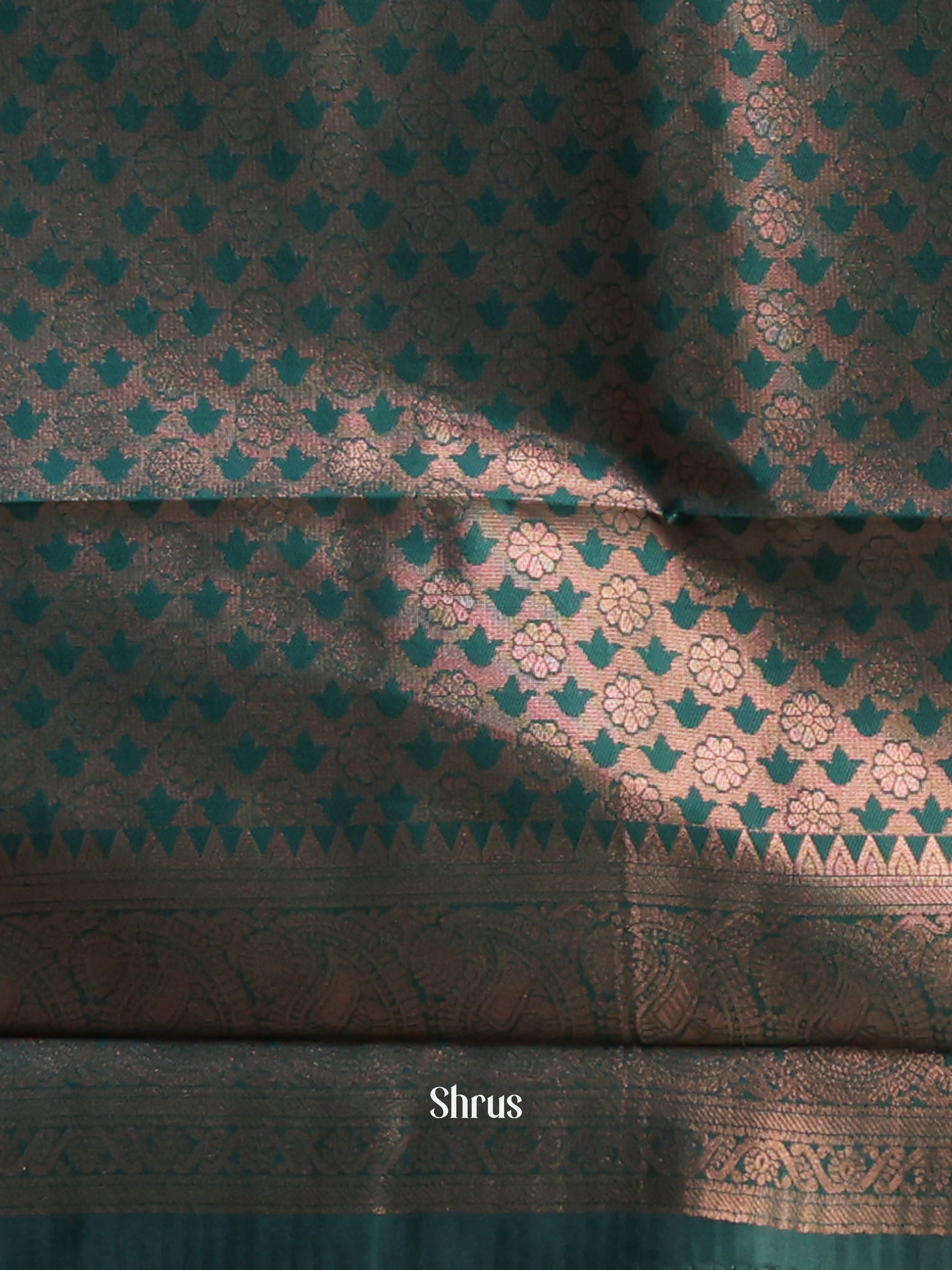 Pink & Green - Semi Arani Silk Saree - Shop on Shrus.com