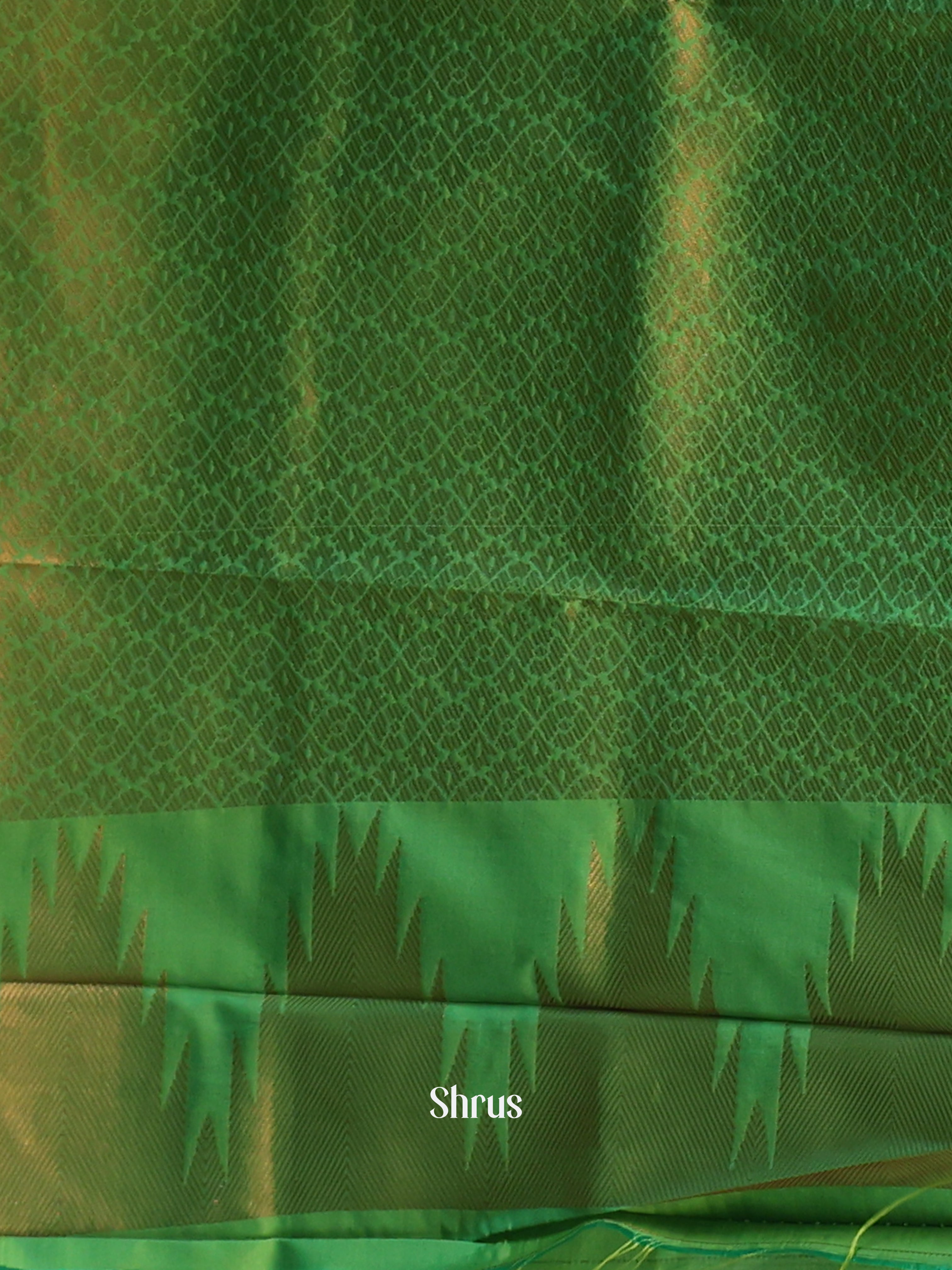 Blue & Green - Semi Kanchipuram Saree - Shop on Shrus.com
