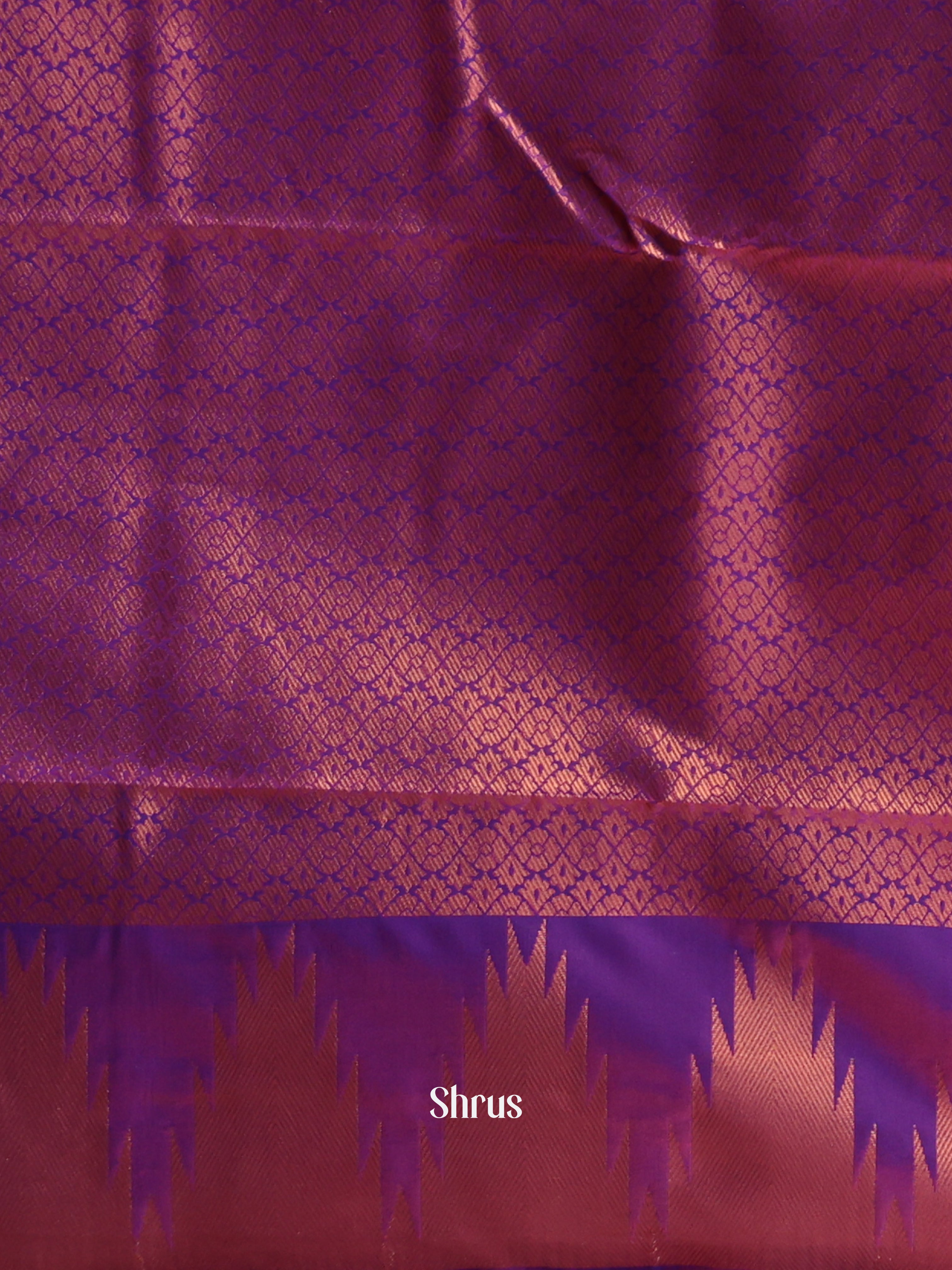 Red & Purple - Semi Kanchipuram Saree - Shop on Shrus.com