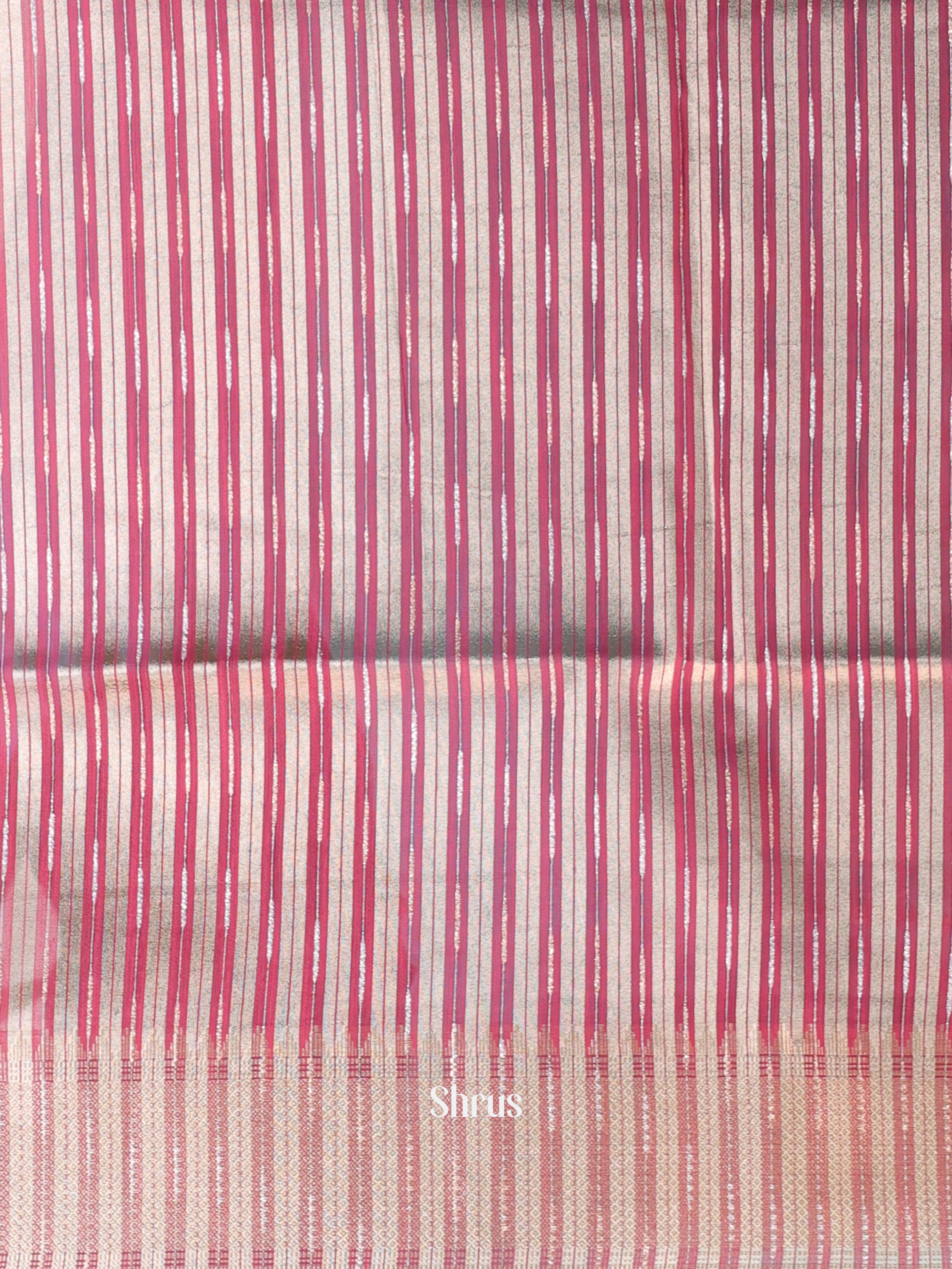 Maroon- Semi Maheshwari Saree - Shop on Shrus.com