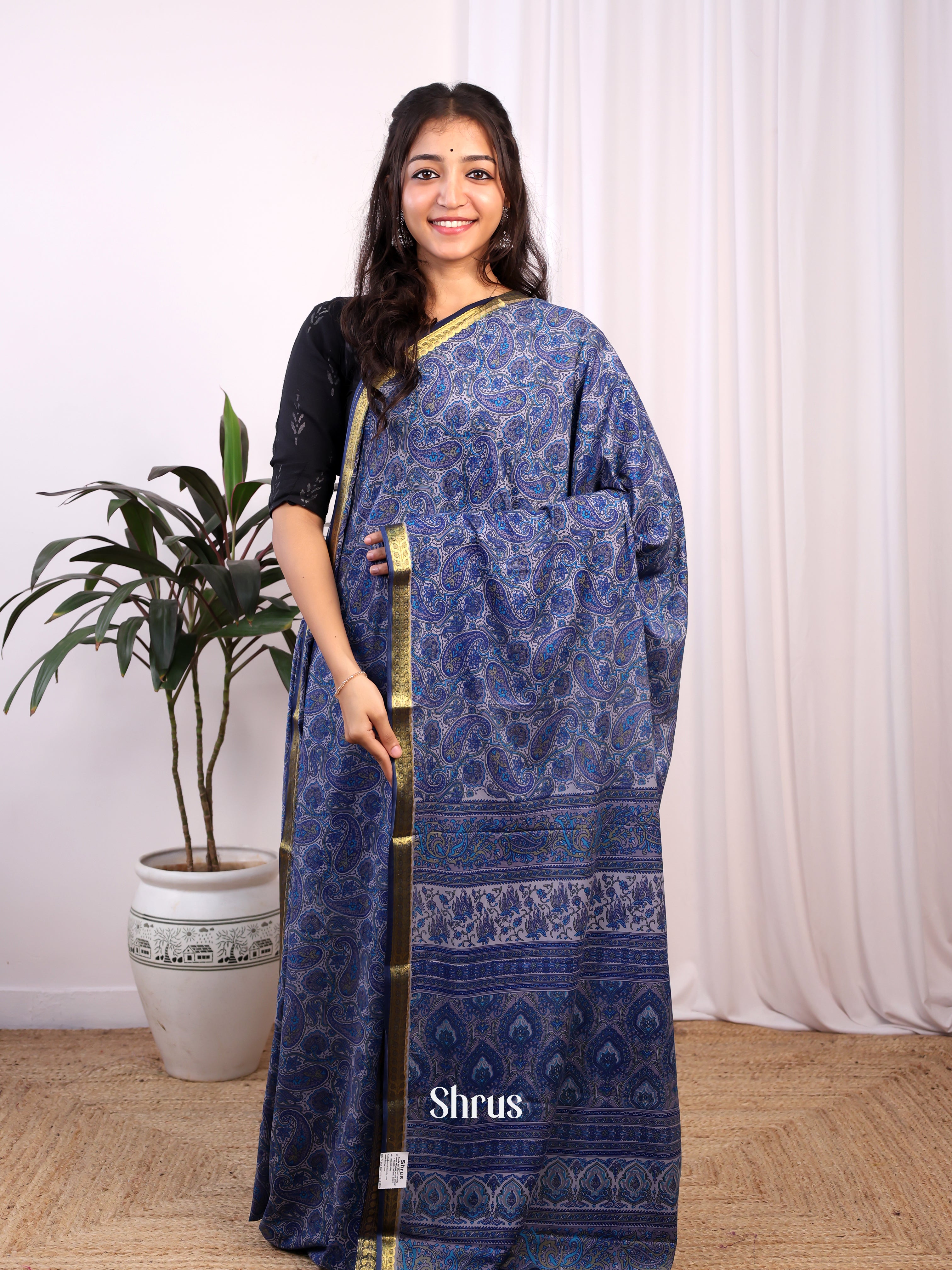 CJS02338 - Semi Mysoresilk Saree - Shop on Shrus.com