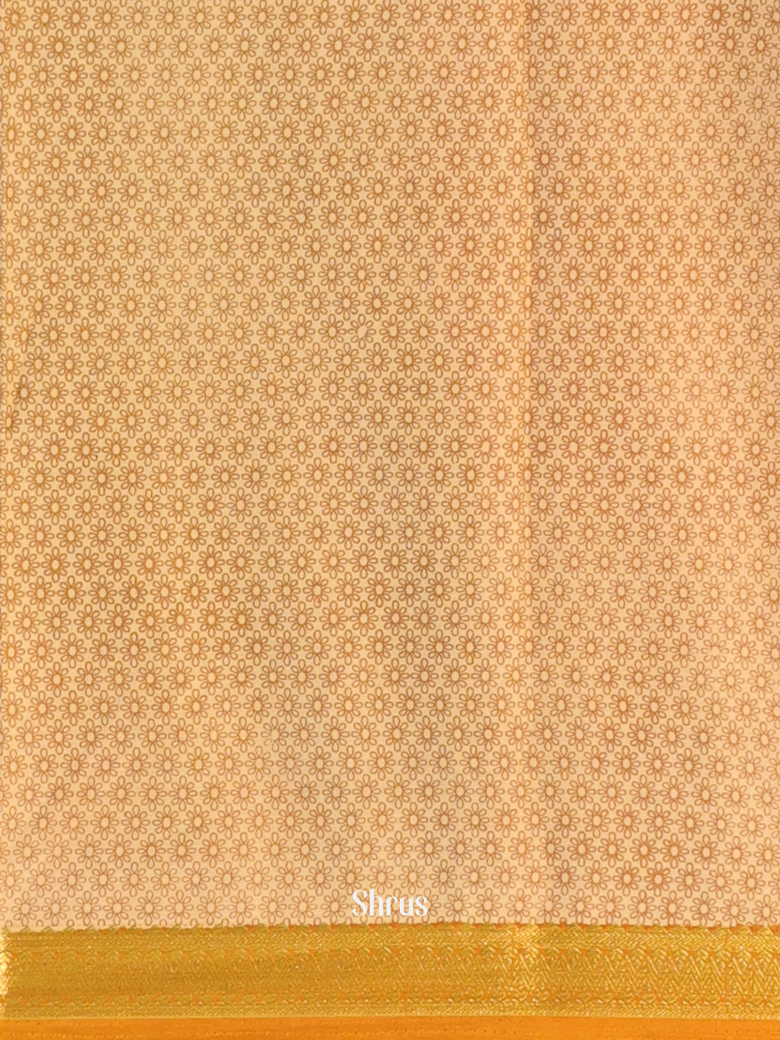 Beige - Semi Mysoresilk Saree - Shop on Shrus.com