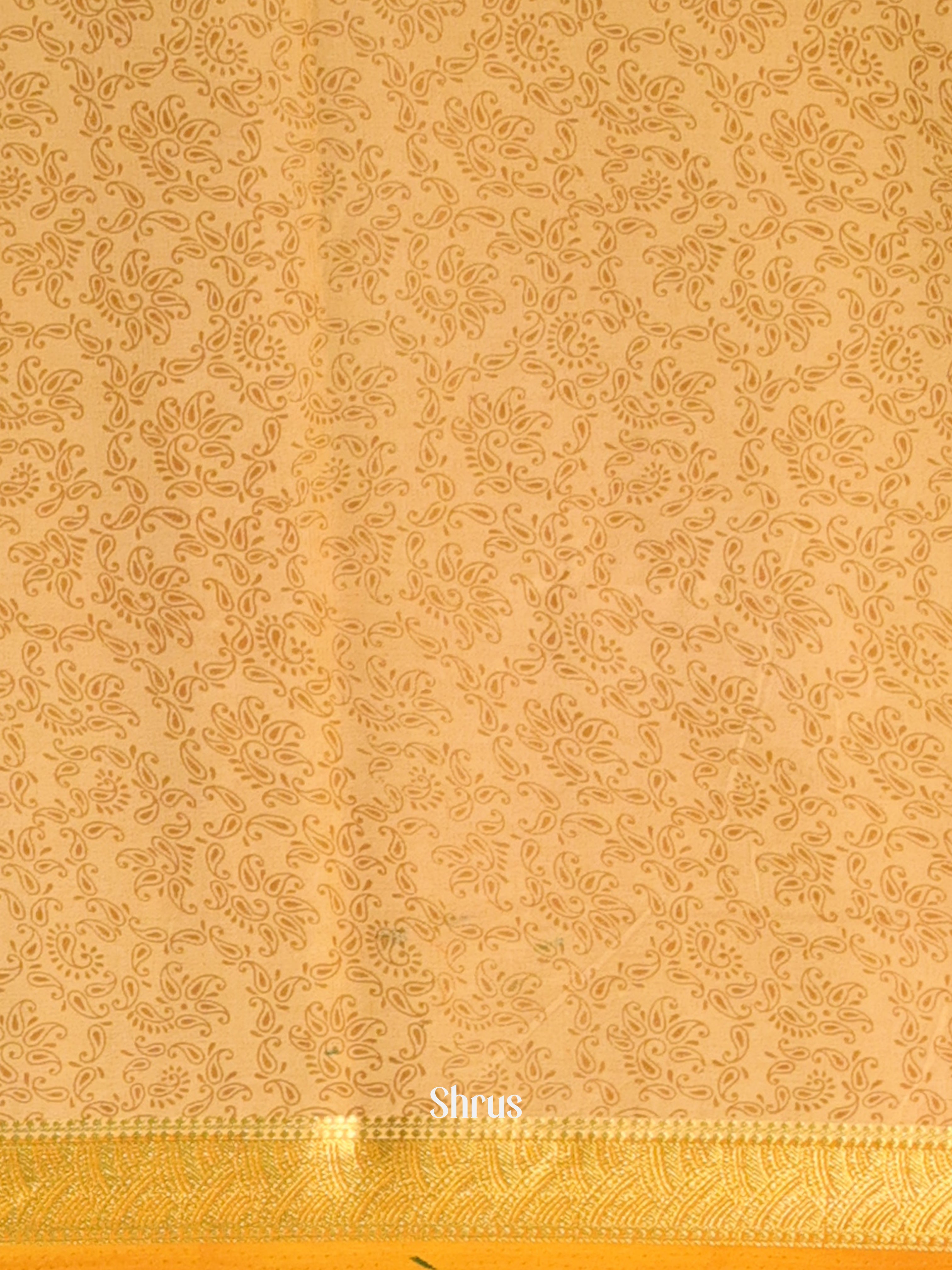 Beige - Semi Mysoresilk Saree - Shop on Shrus.com