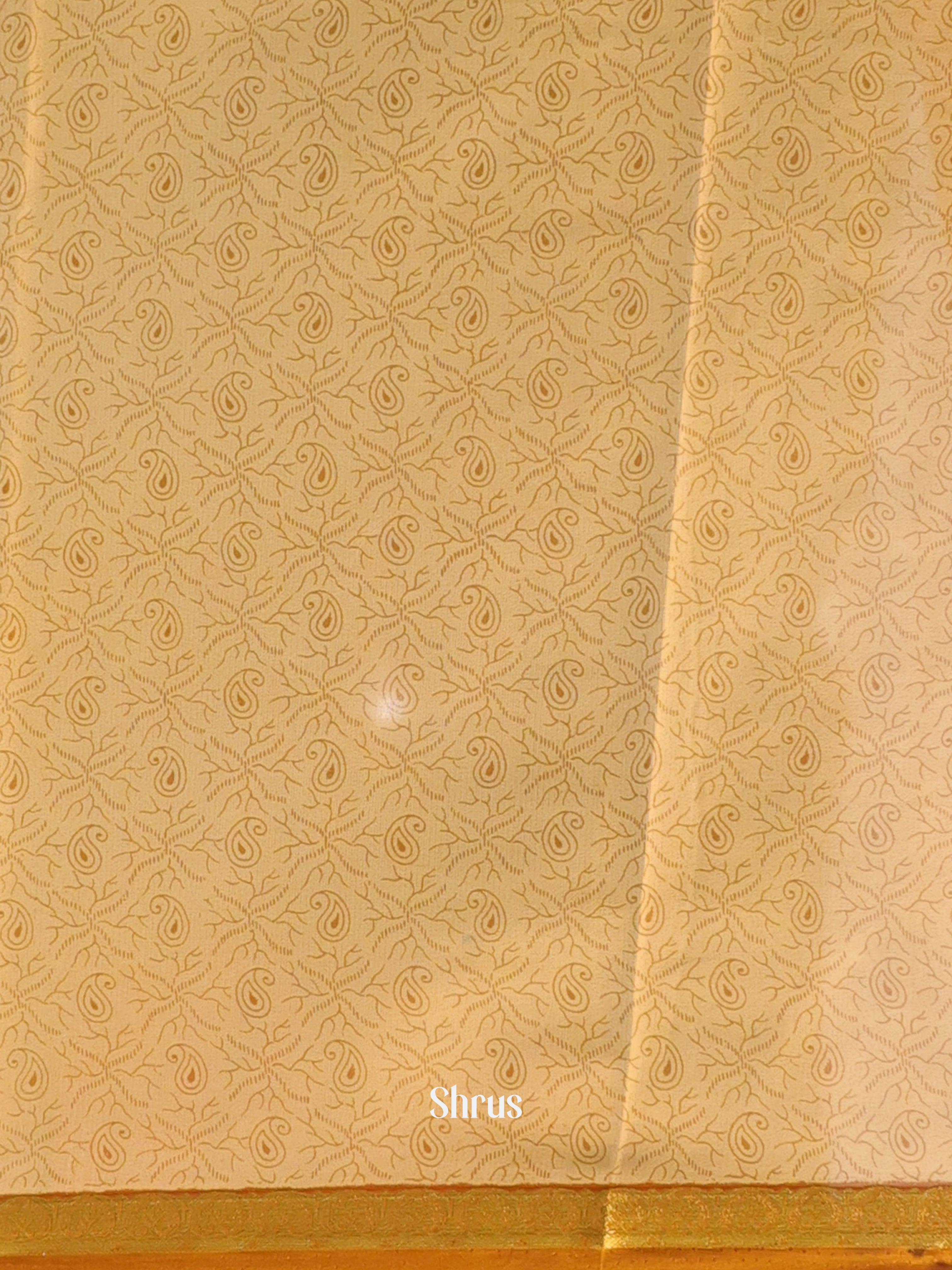Beige - Semi Mysoresilk Saree - Shop on Shrus.com