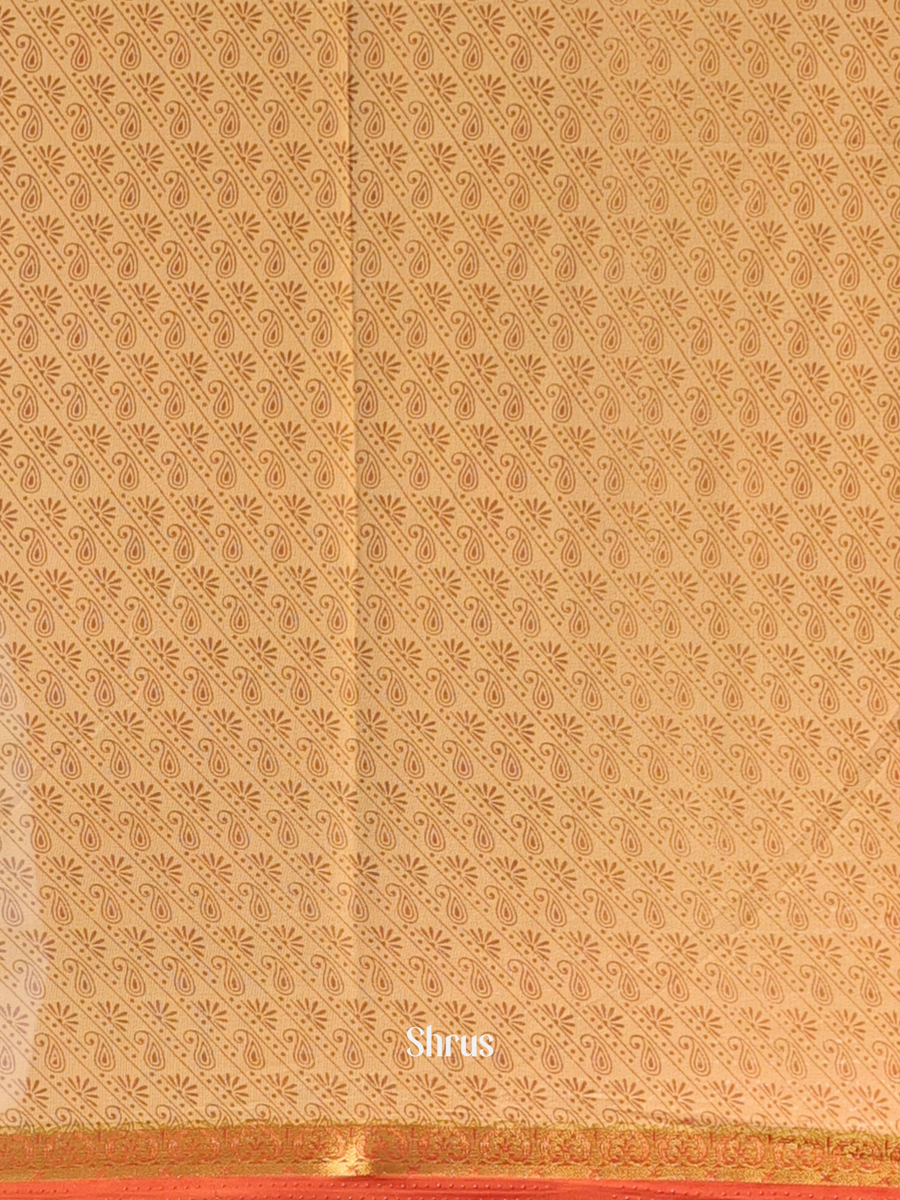 Beige - Semi Mysoresilk Saree - Shop on Shrus.com