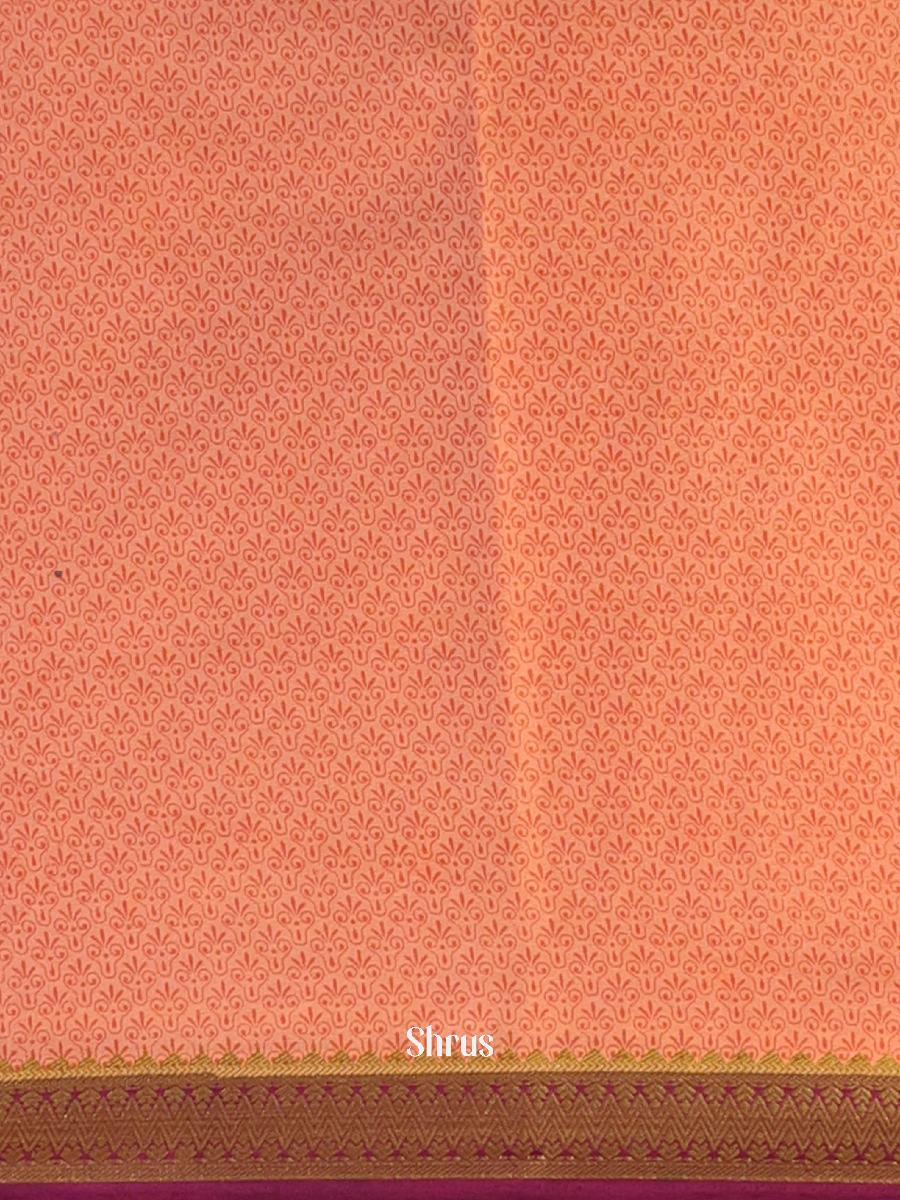 Peach- Semi Mysoresilk Saree - Shop on Shrus.com