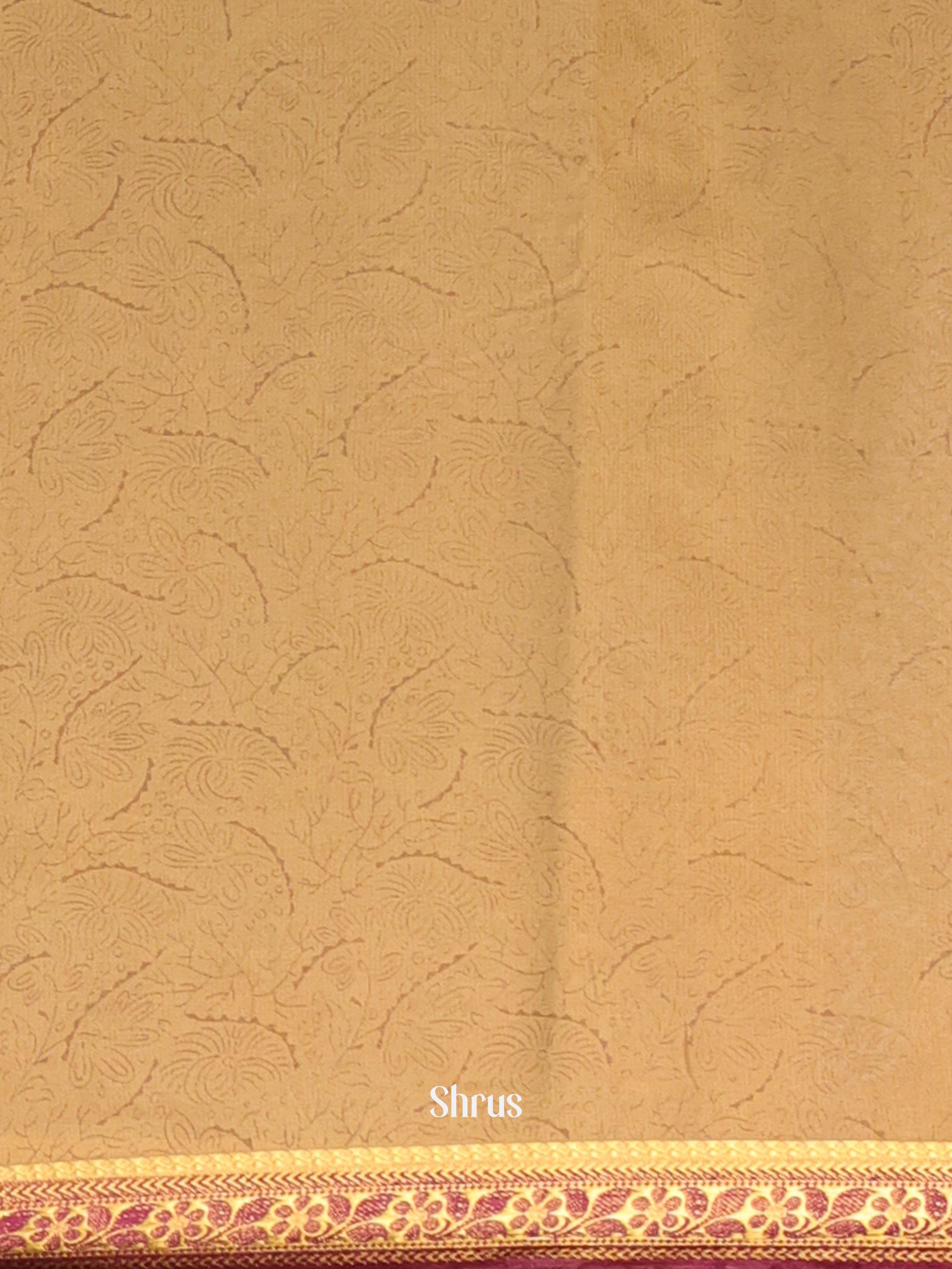 Beige - Semi Mysoresilk Saree - Shop on Shrus.com
