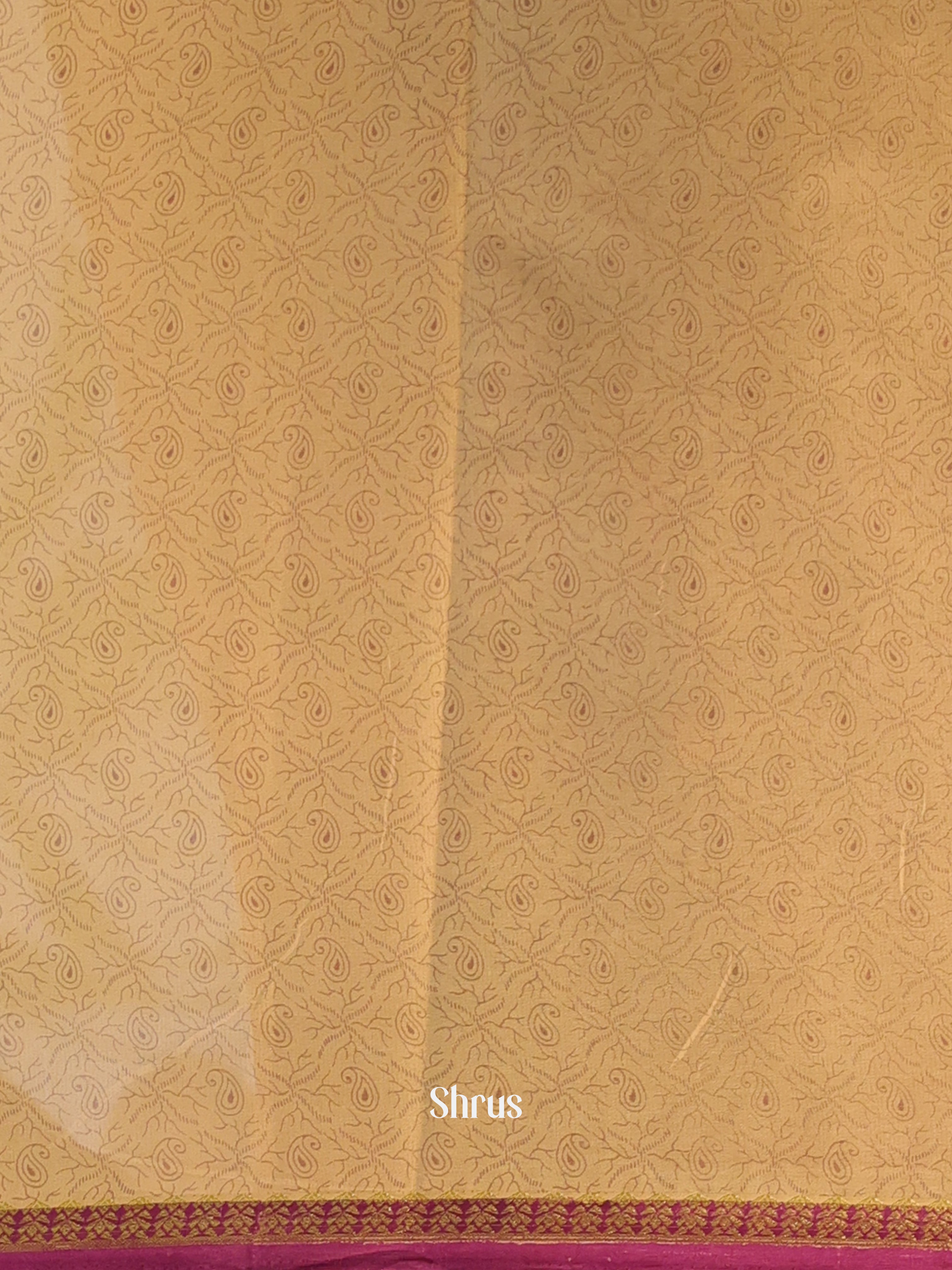Beige - Semi Mysoresilk Saree - Shop on Shrus.com
