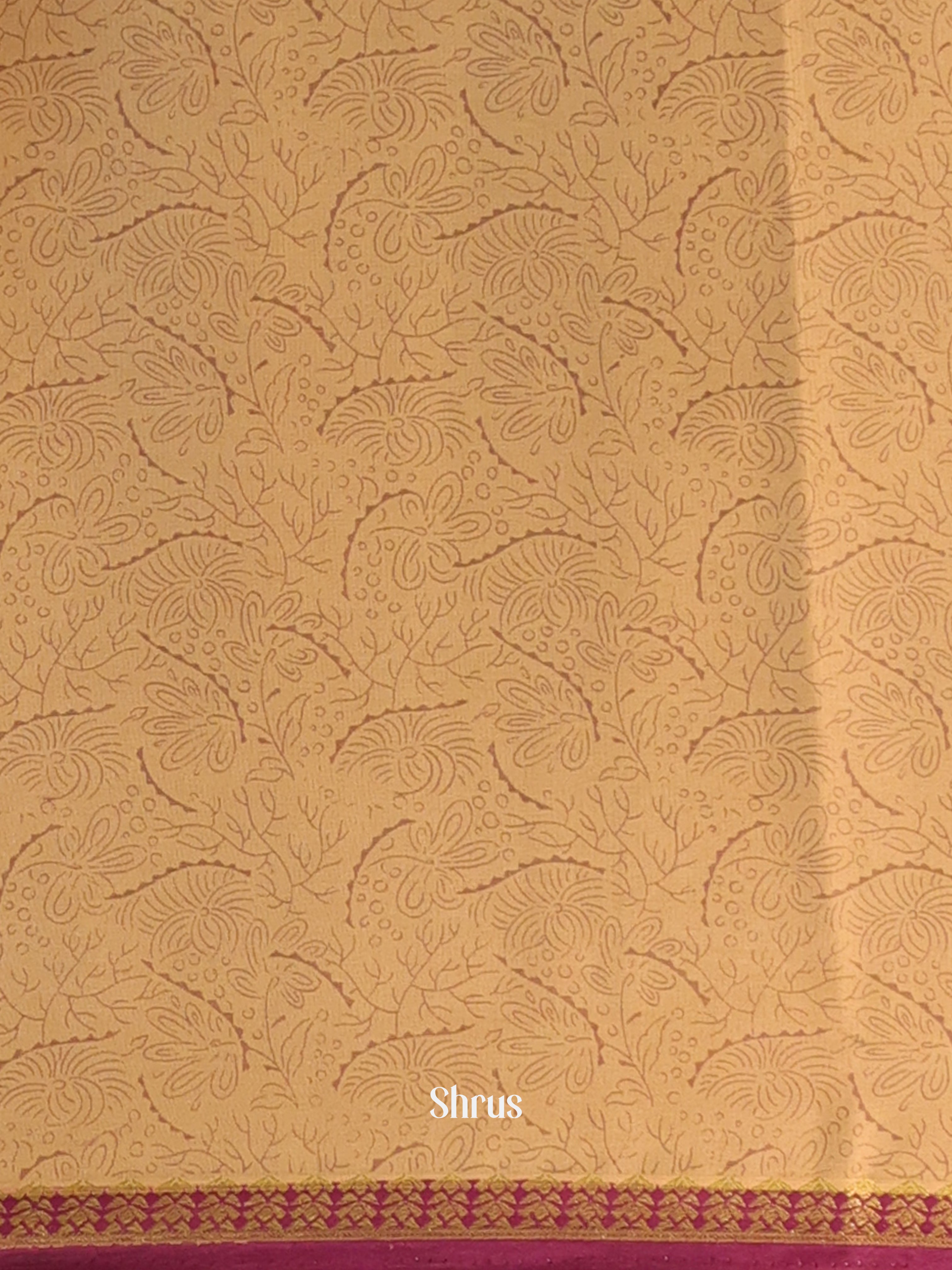 Beige - Semi Mysoresilk Saree - Shop on Shrus.com