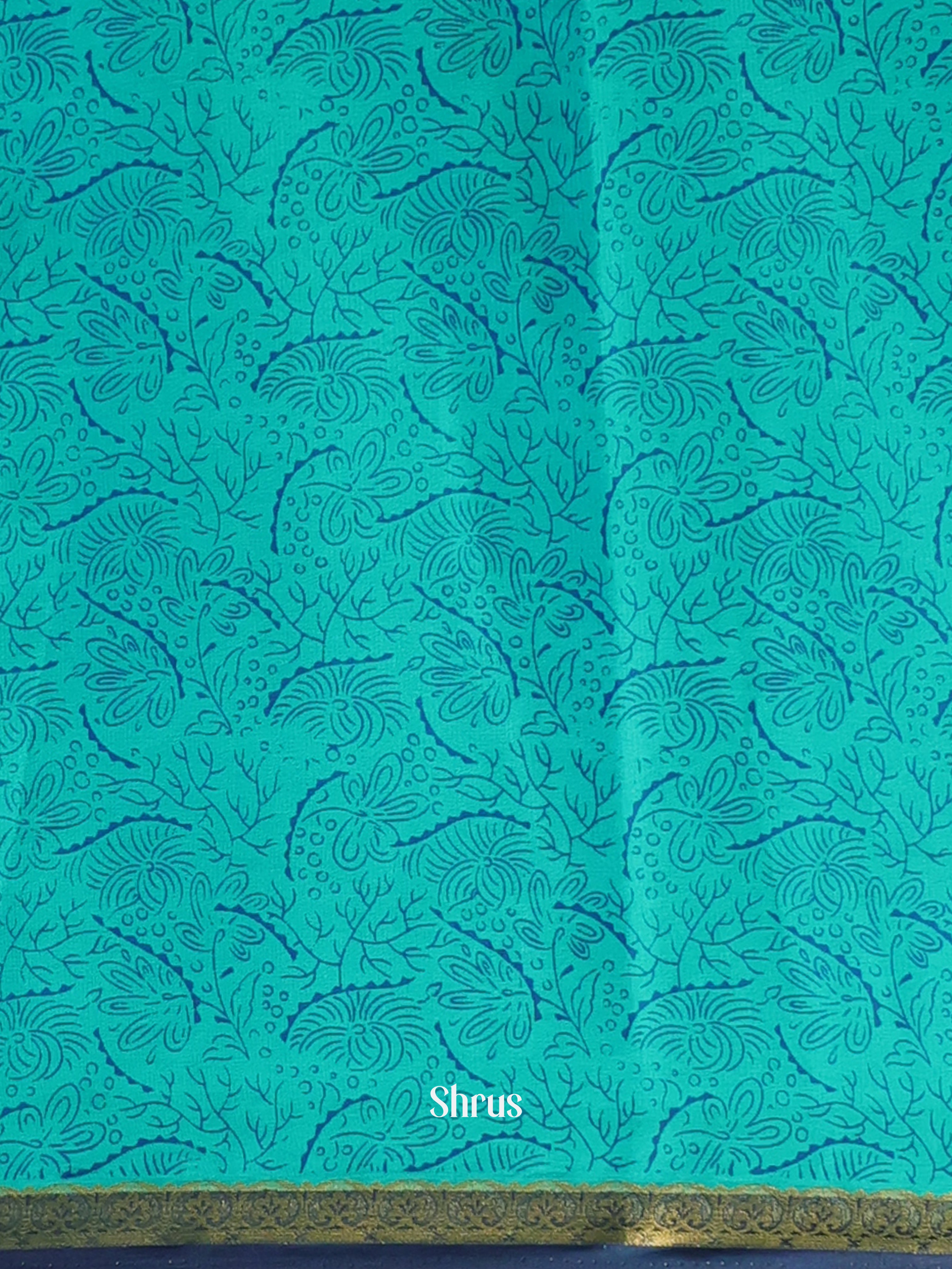 Blue - Semi Mysoresilk Saree - Shop on Shrus.com