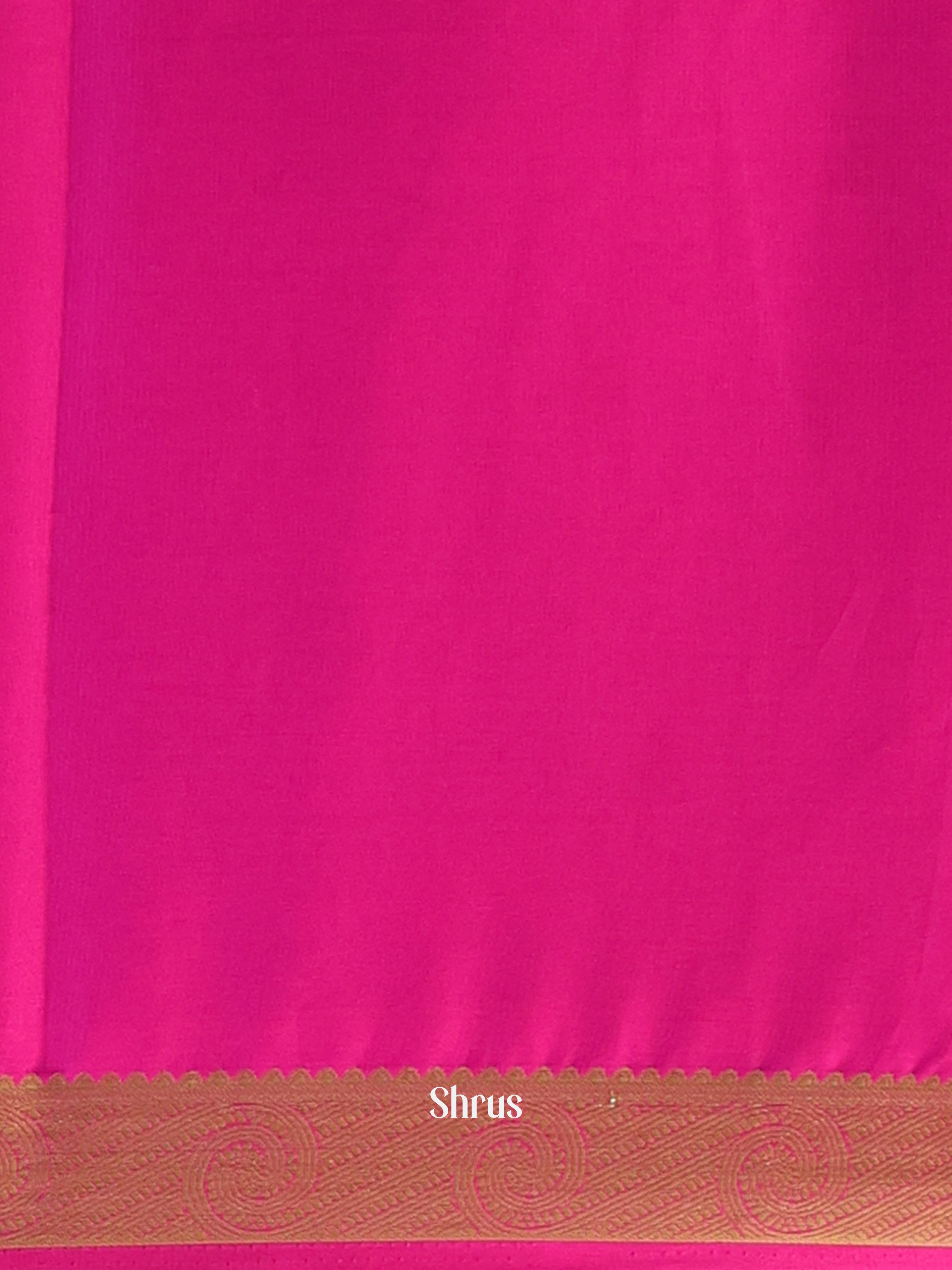 Green & Pink - Semi Mysoresilk Saree - Shop on Shrus.com