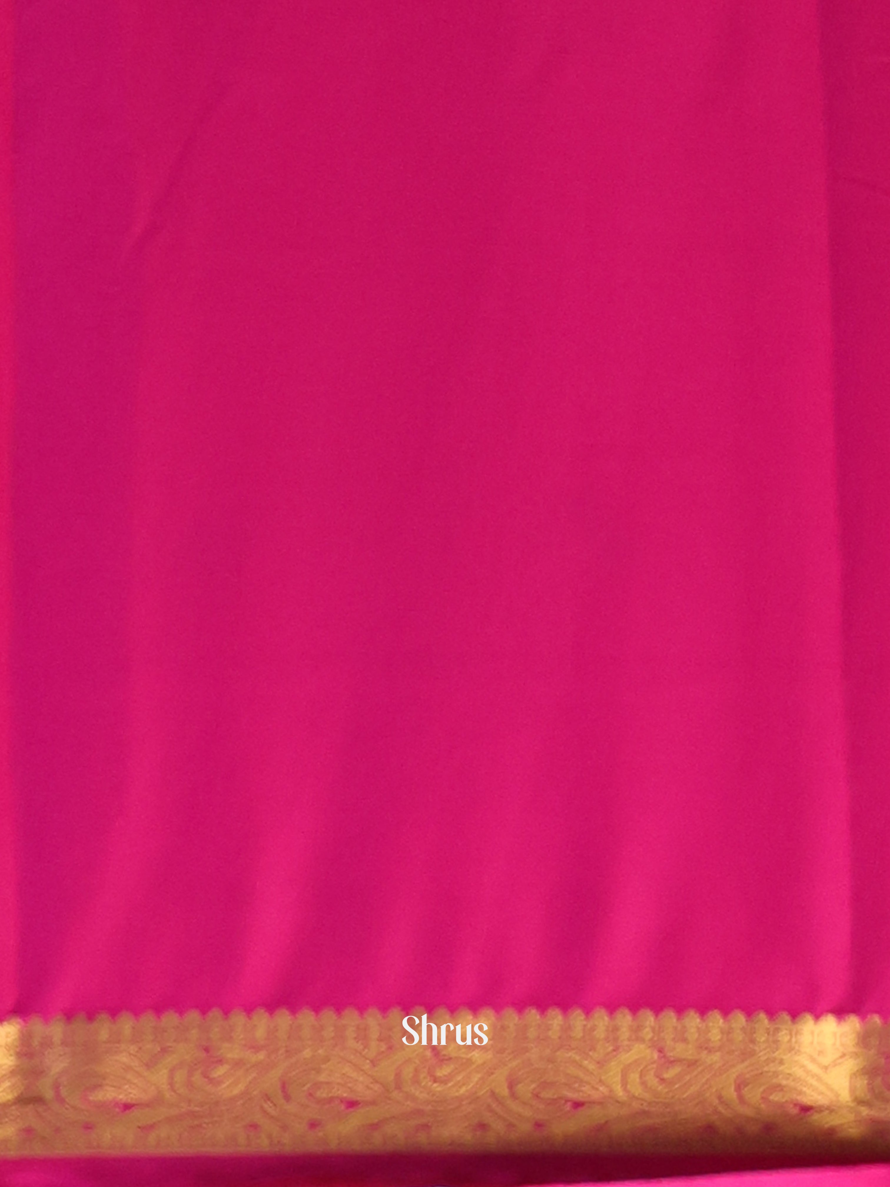Green & Pink - Semi Mysoresilk Saree - Shop on Shrus.com