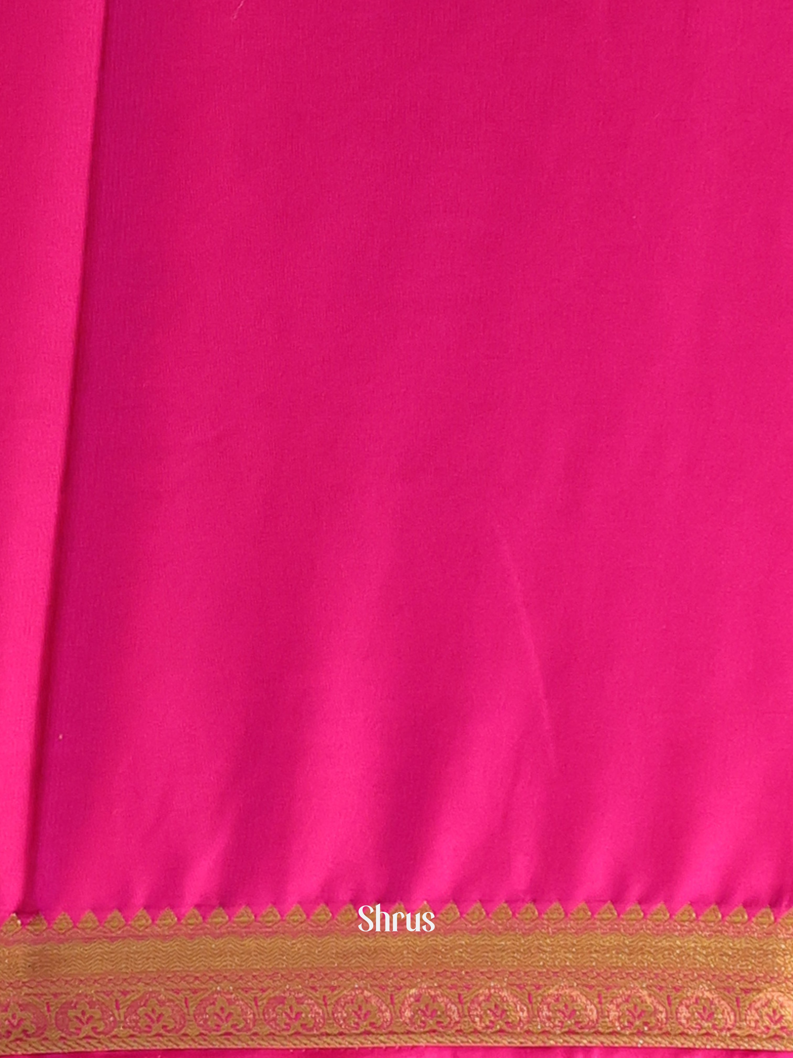 Orange & Pink- Semi Mysoresilk Saree - Shop on Shrus.com