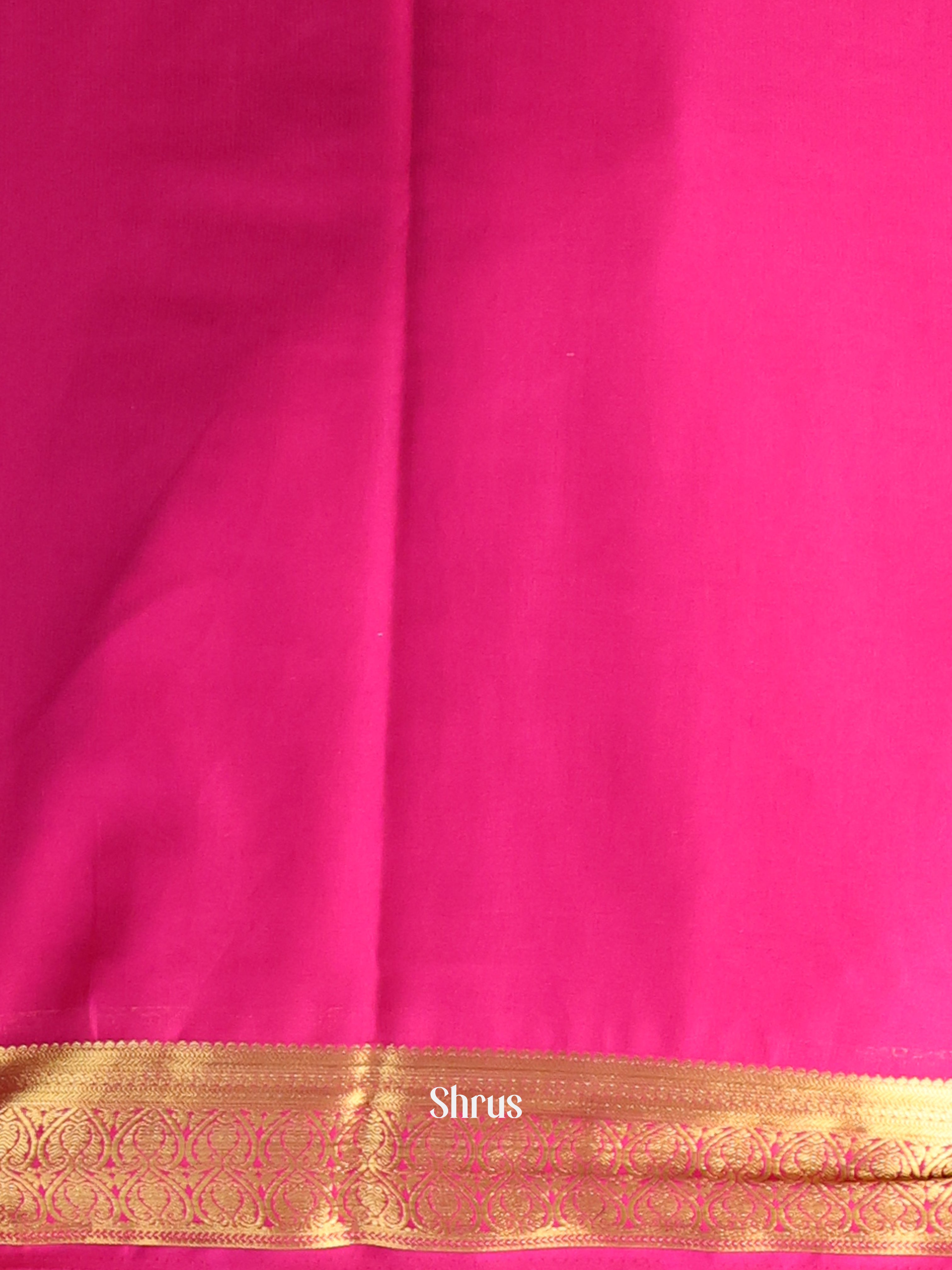 Orange & Pink - Semi Mysoresilk Saree - Shop on Shrus.com