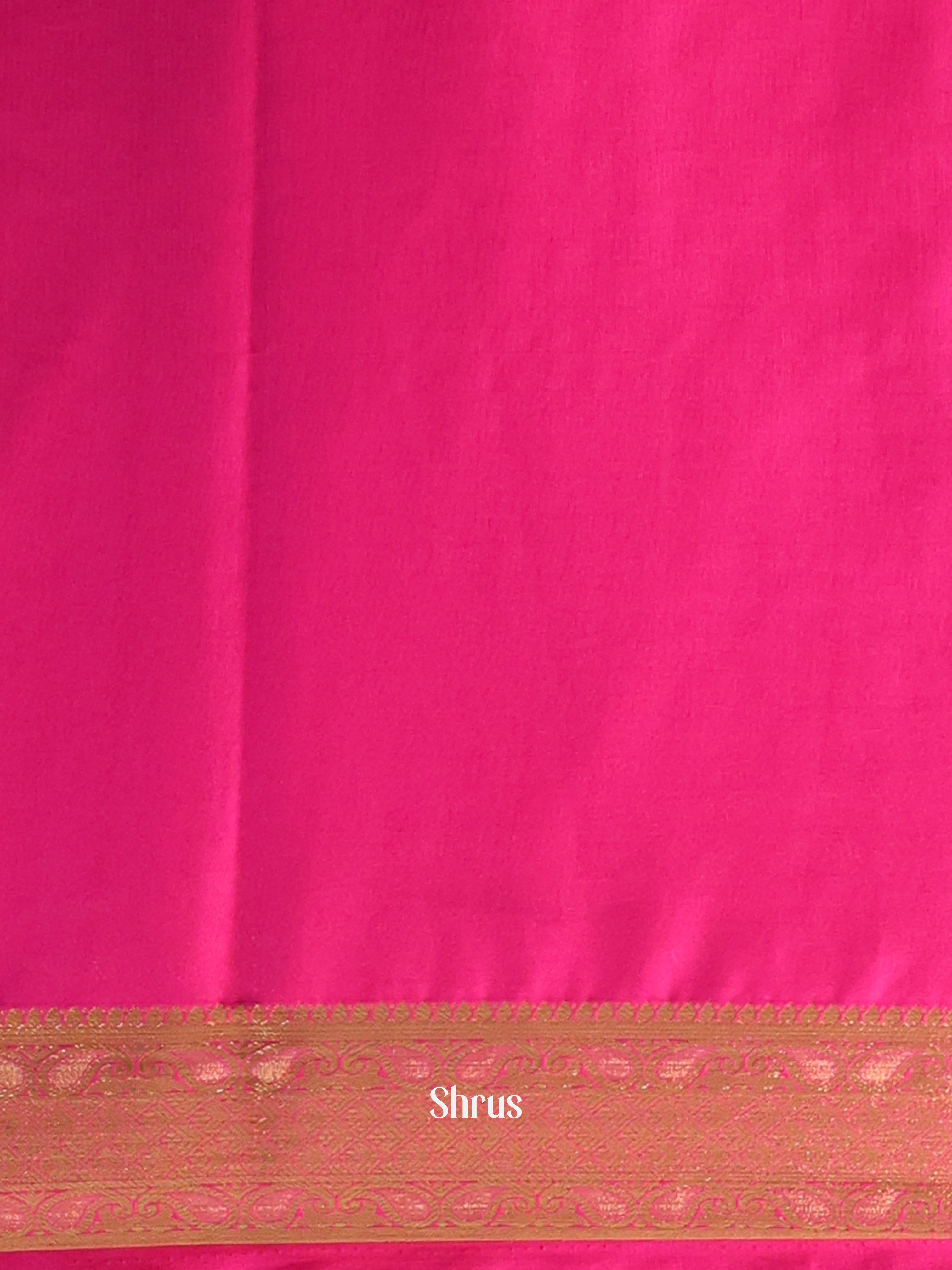 Orange & Pink - Semi Mysoresilk Saree - Shop on Shrus.com