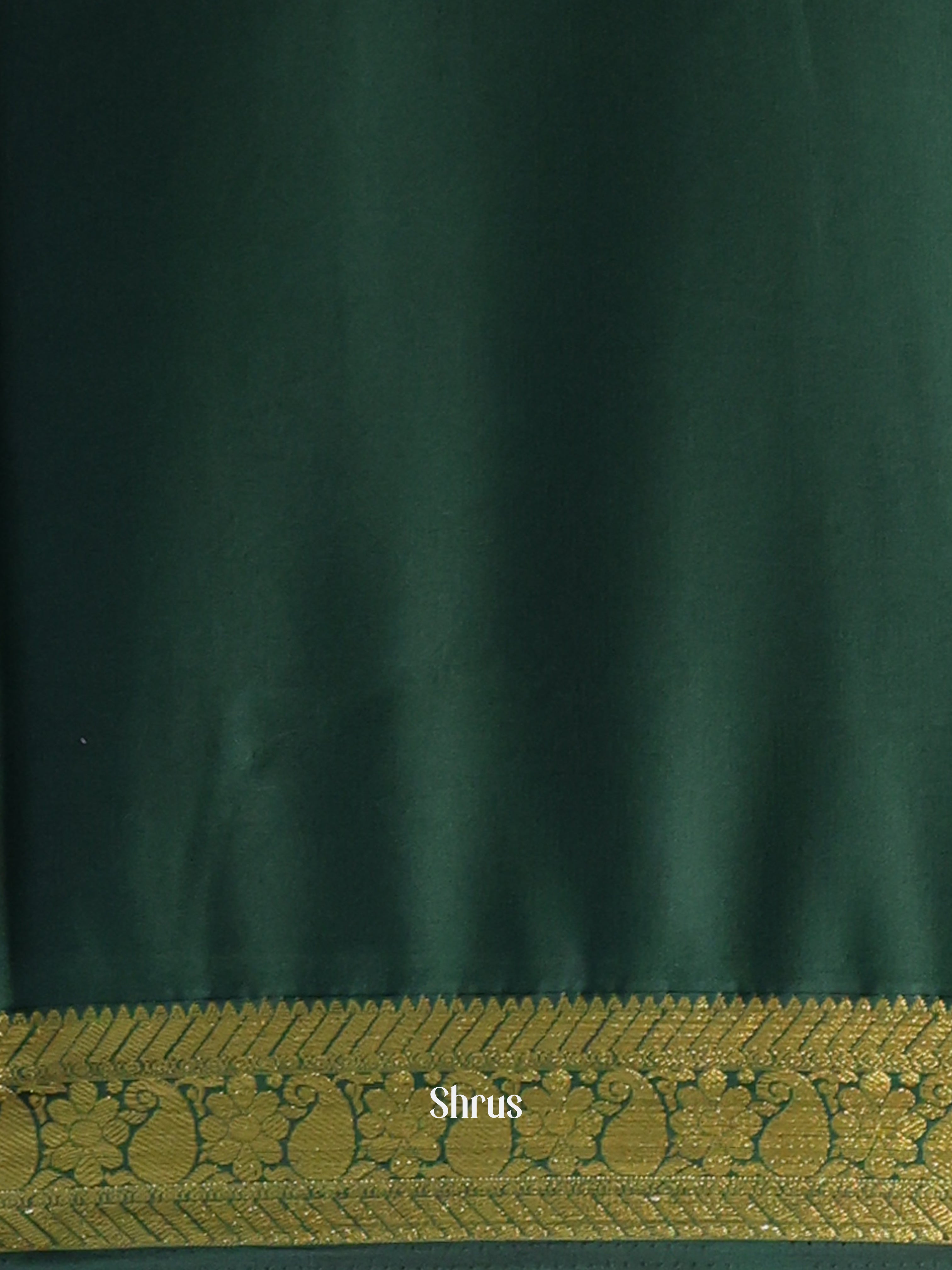 Orange & Green - Semi Mysoresilk Saree - Shop on Shrus.com