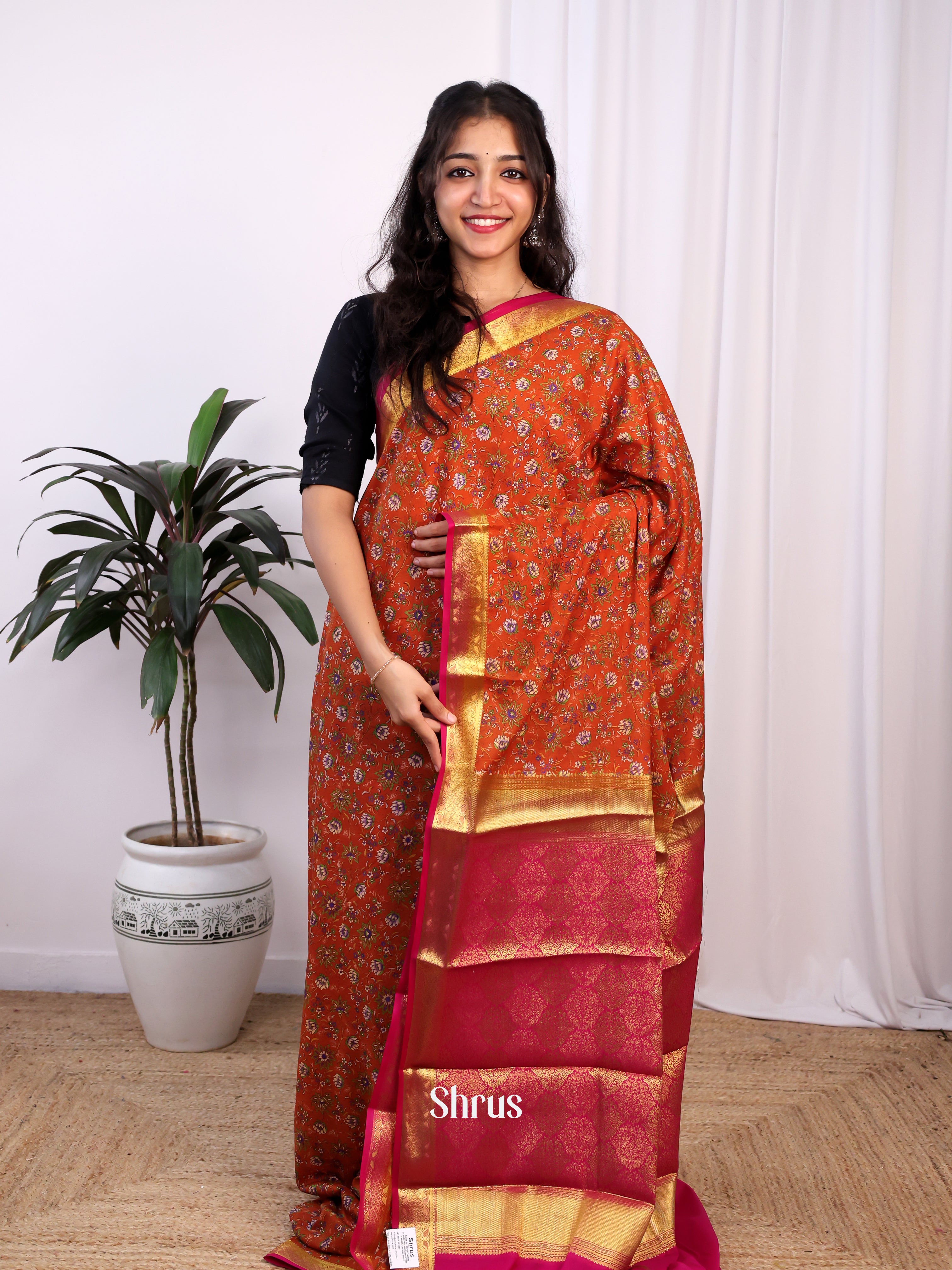CJS02431 - Semi Mysoresilk Saree - Shop on Shrus.com