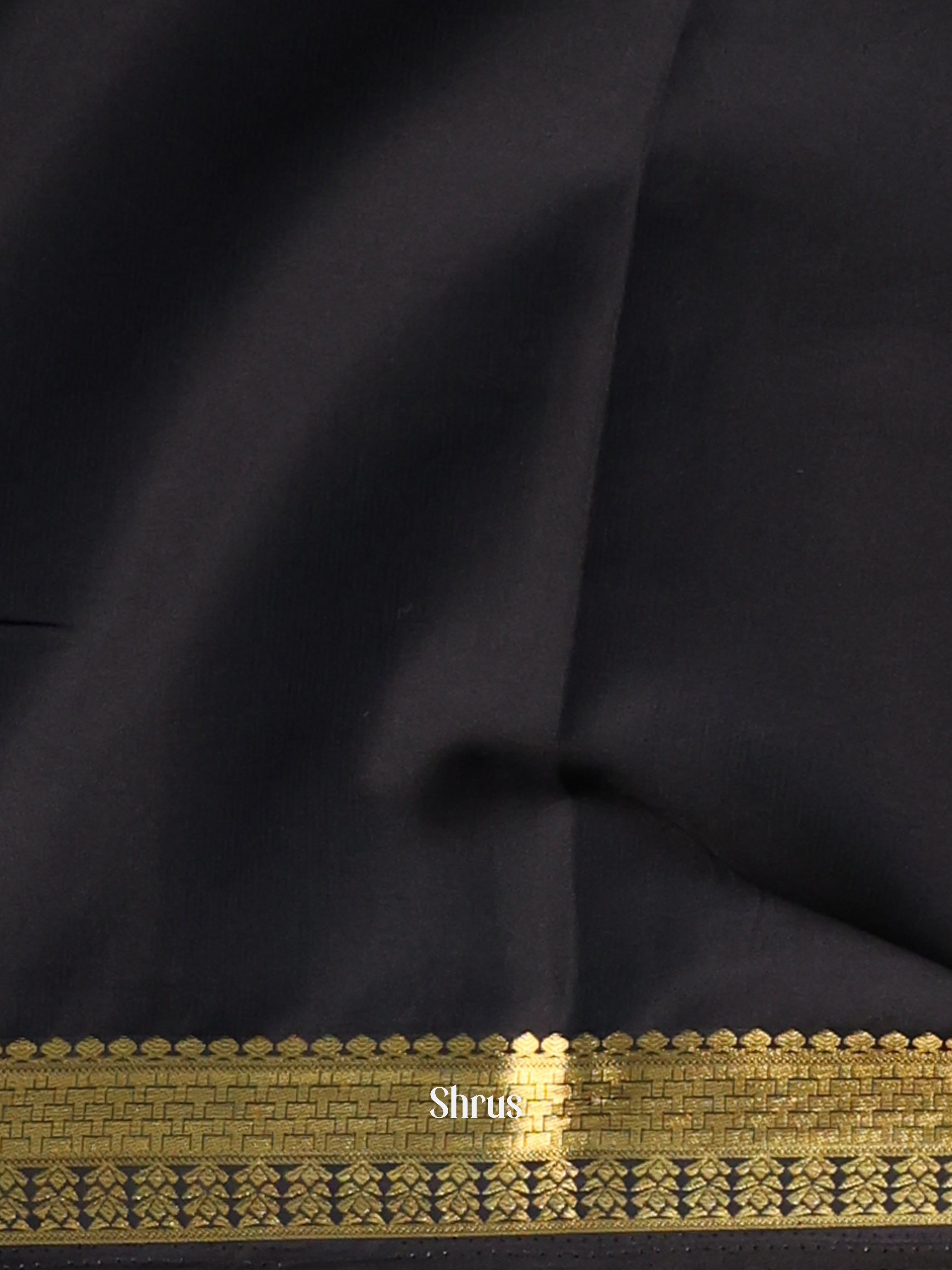 Maroon & Black- Semi Mysoresilk Saree - Shop on Shrus.com