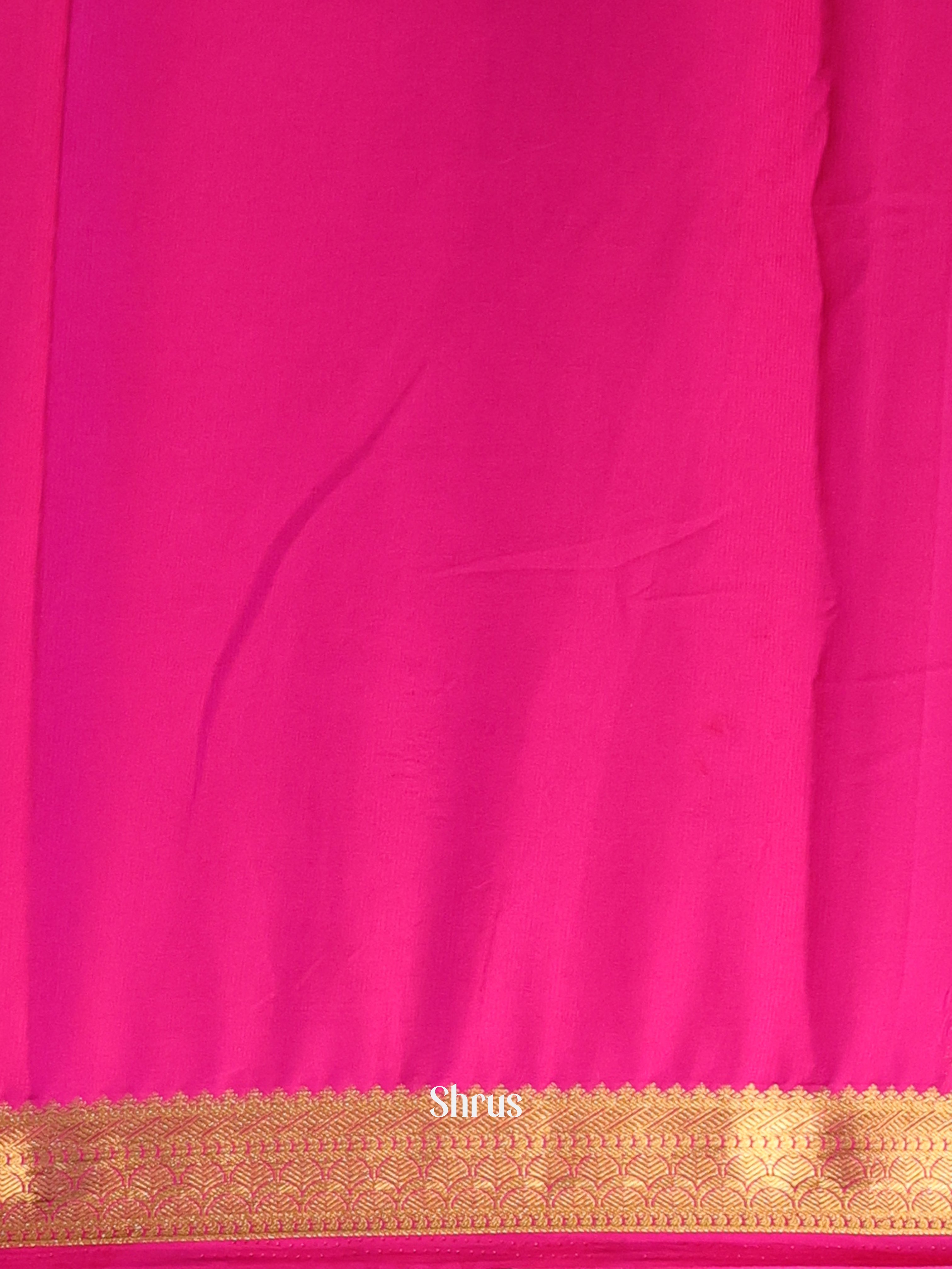 Orange & Pink - Semi Mysoresilk Saree - Shop on Shrus.com