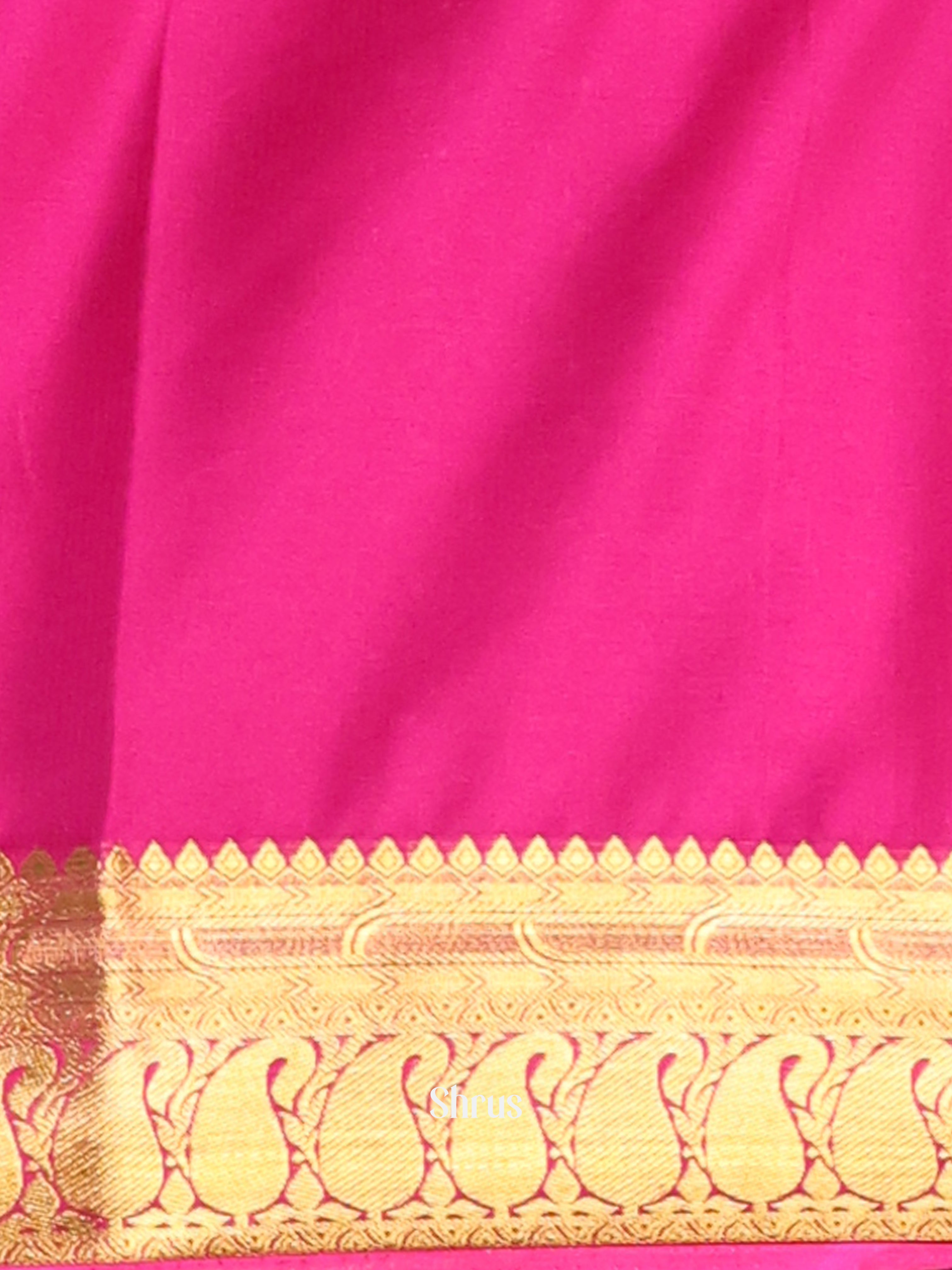 Green & Pink - Semi Mysoresilk Saree - Shop on Shrus.com