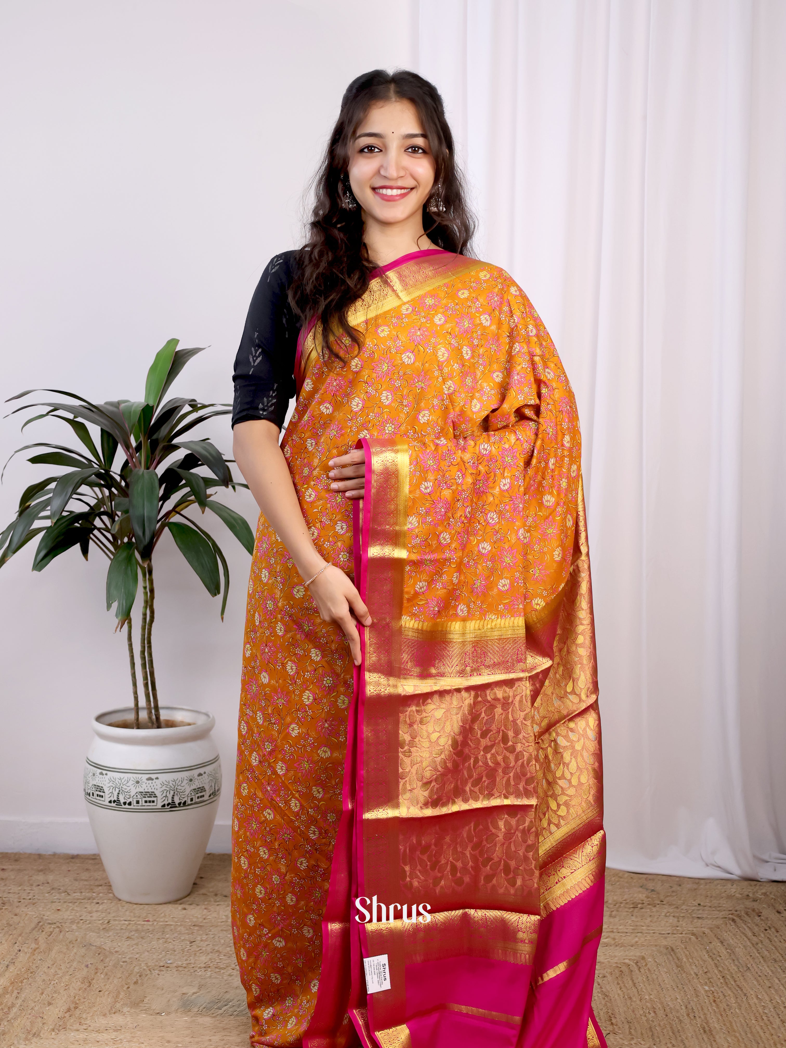 CJS02457 - Semi Mysoresilk Saree - Shop on Shrus.com