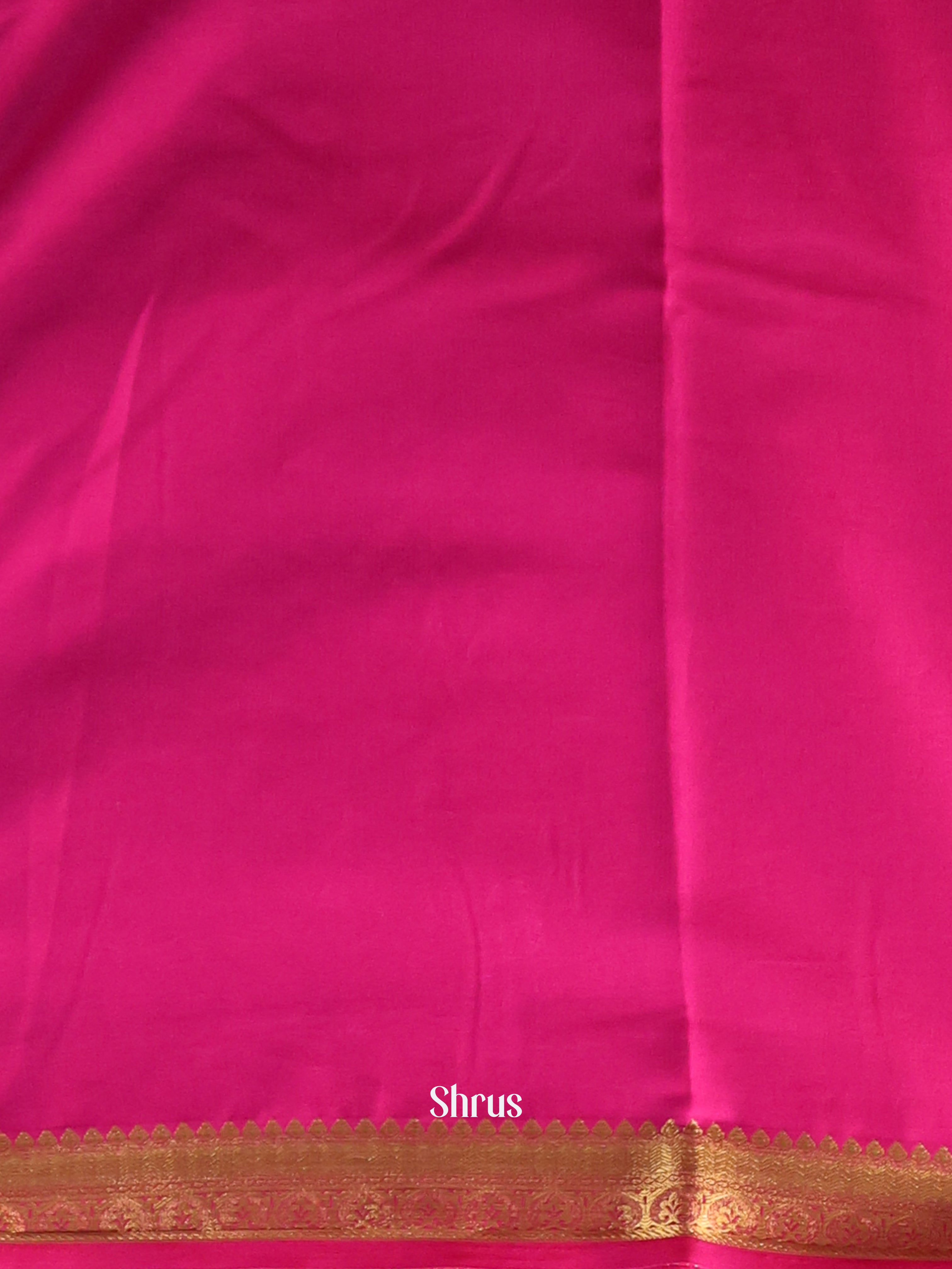 Green & Pink - Semi Mysoresilk Saree - Shop on Shrus.com