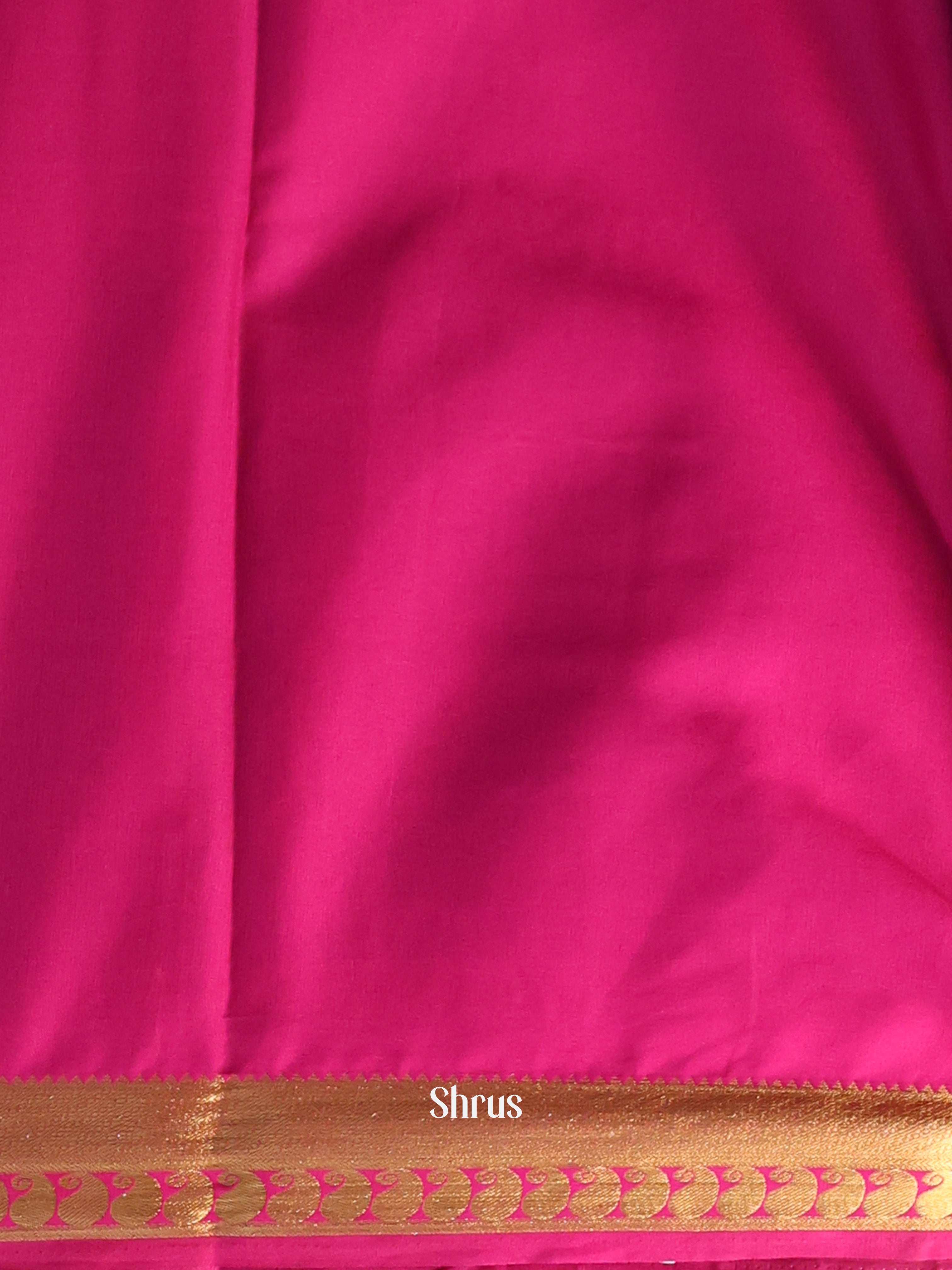 Blue & Majenta - Semi Mysoresilk Saree - Shop on Shrus.com